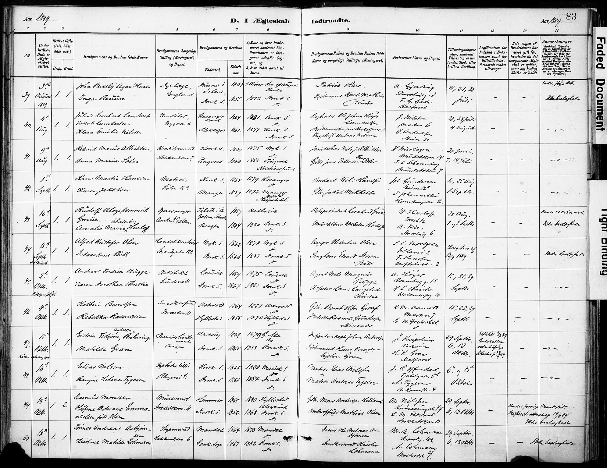 Domkirken sokneprestembete, AV/SAB-A-74801/H/Haa/L0037: Parish register (official) no. D 4, 1880-1907, p. 83