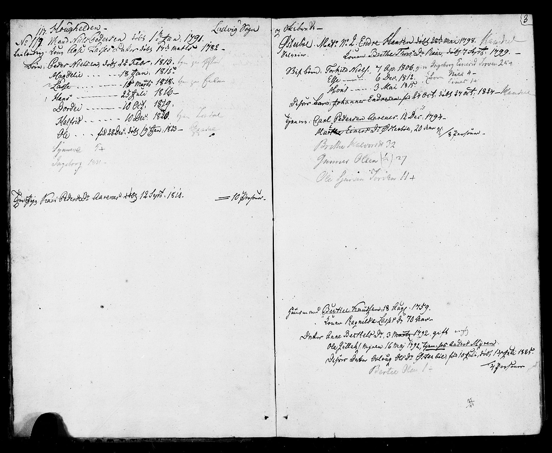 , Census 1825 for Lavik, 1825, p. 3