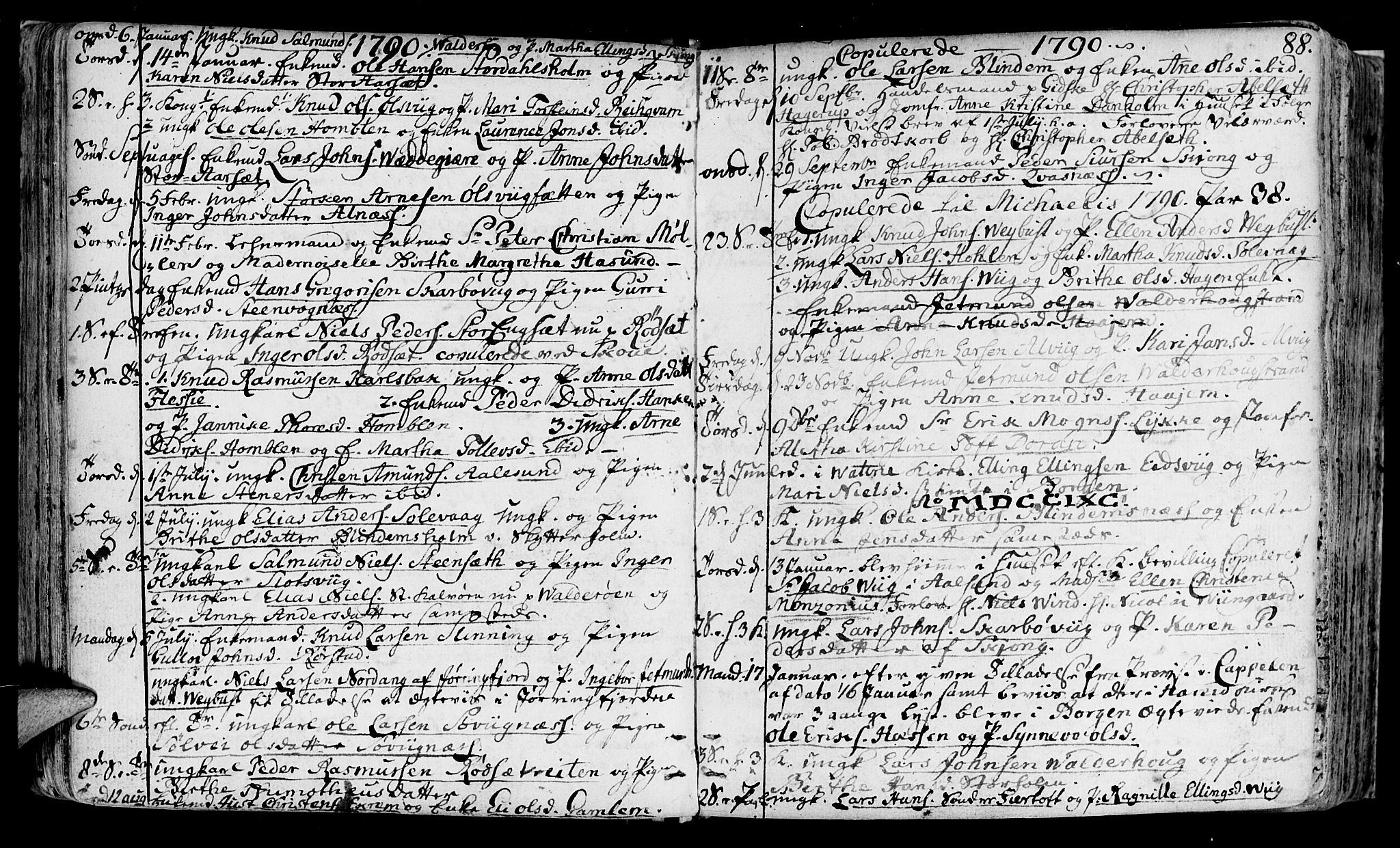 Ministerialprotokoller, klokkerbøker og fødselsregistre - Møre og Romsdal, AV/SAT-A-1454/528/L0392: Parish register (official) no. 528A03, 1762-1800, p. 88