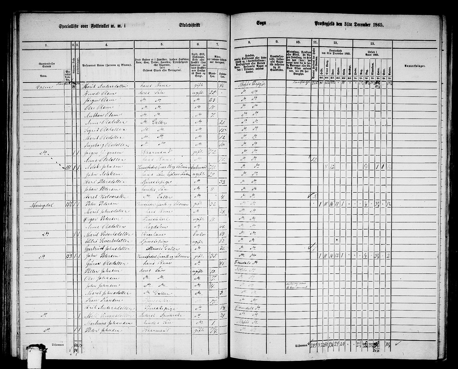 RA, 1865 census for Nesset, 1865, p. 104