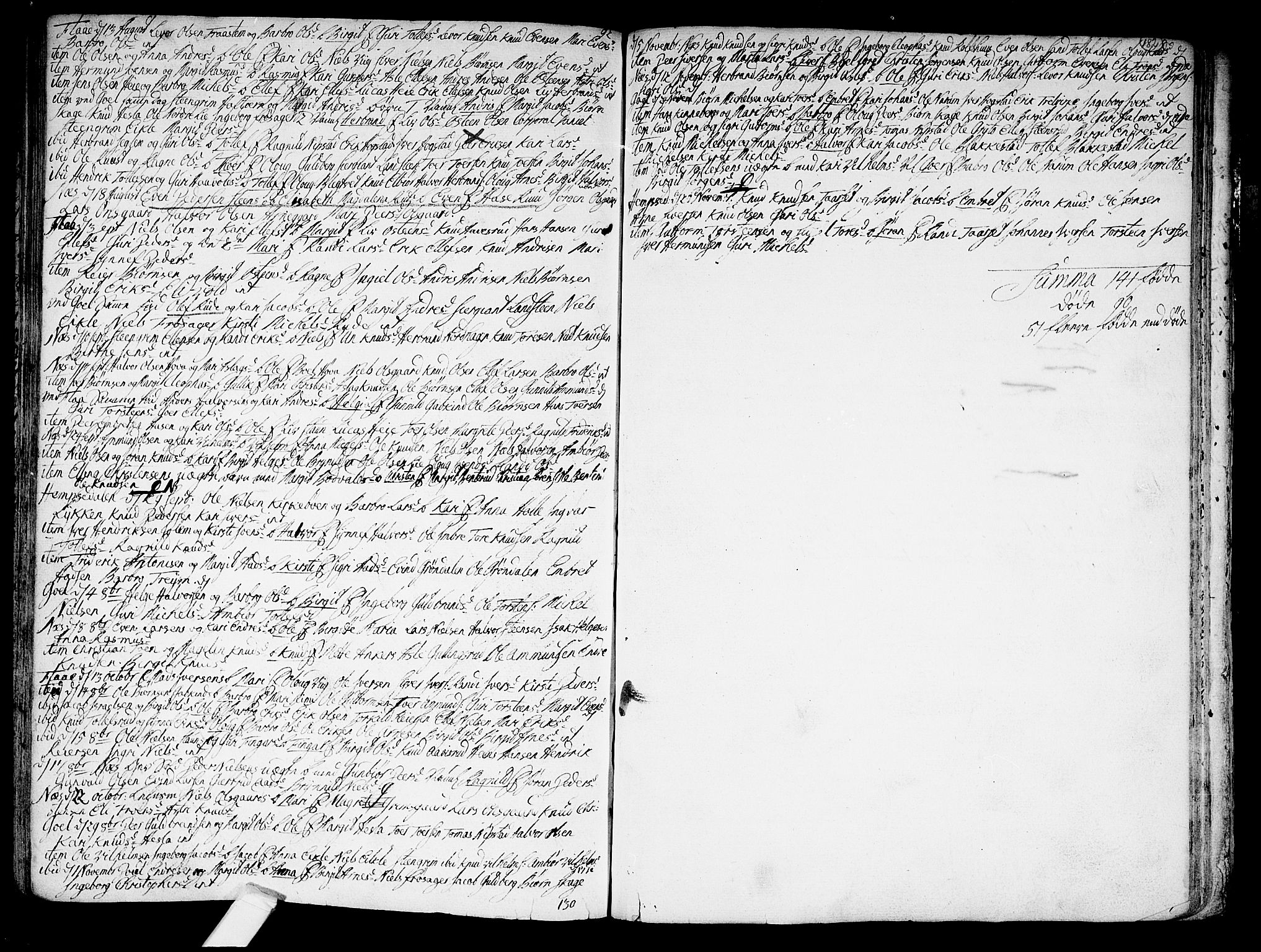 Nes kirkebøker, AV/SAKO-A-236/F/Fa/L0002: Parish register (official) no. 2, 1707-1759, p. 182