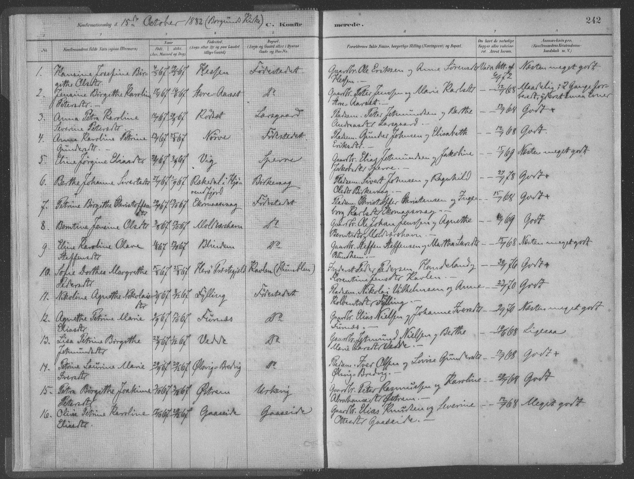 Ministerialprotokoller, klokkerbøker og fødselsregistre - Møre og Romsdal, AV/SAT-A-1454/528/L0402: Parish register (official) no. 528A12II, 1880-1903, p. 242