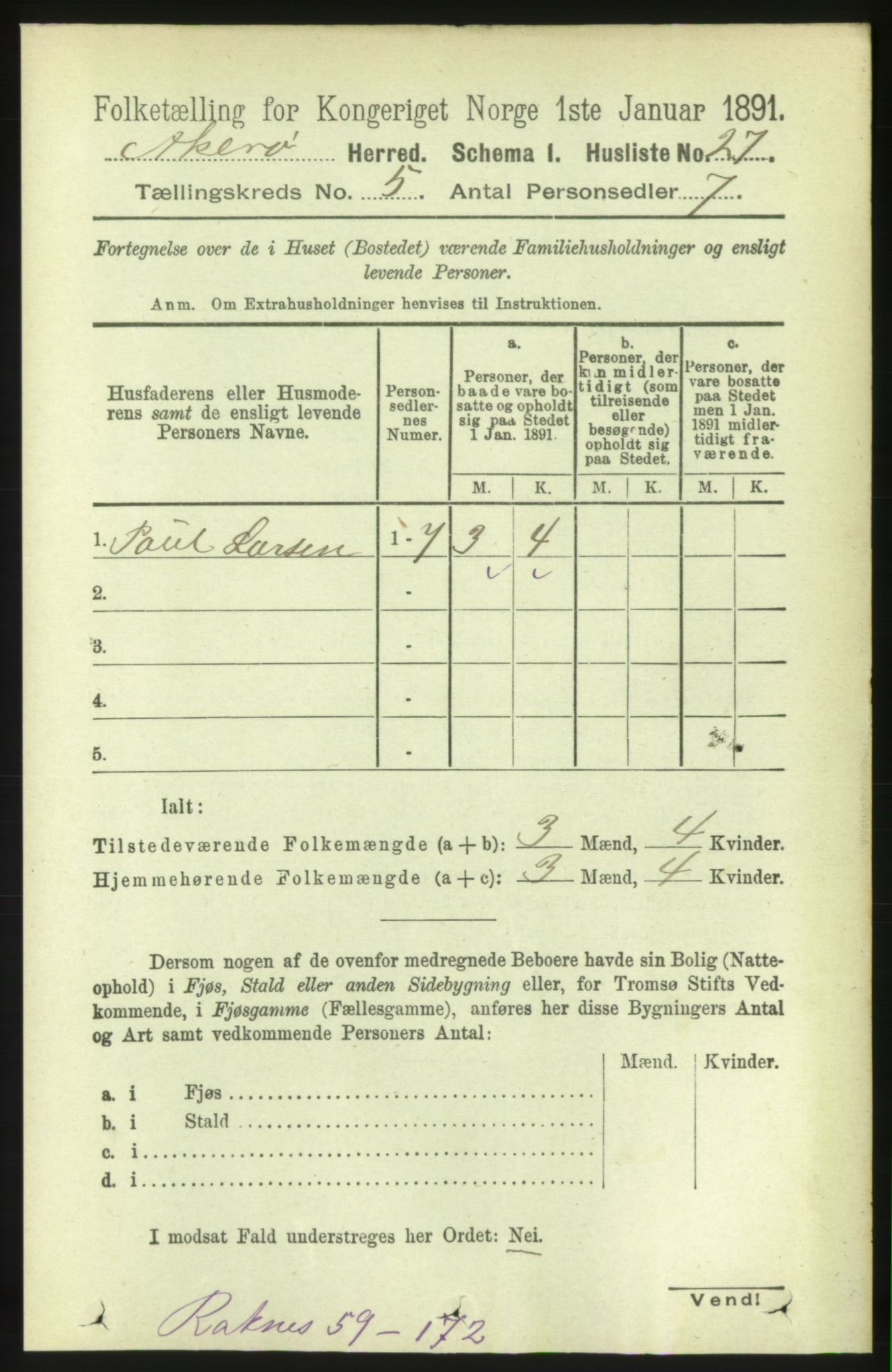 RA, 1891 census for 1545 Aukra, 1891, p. 1964