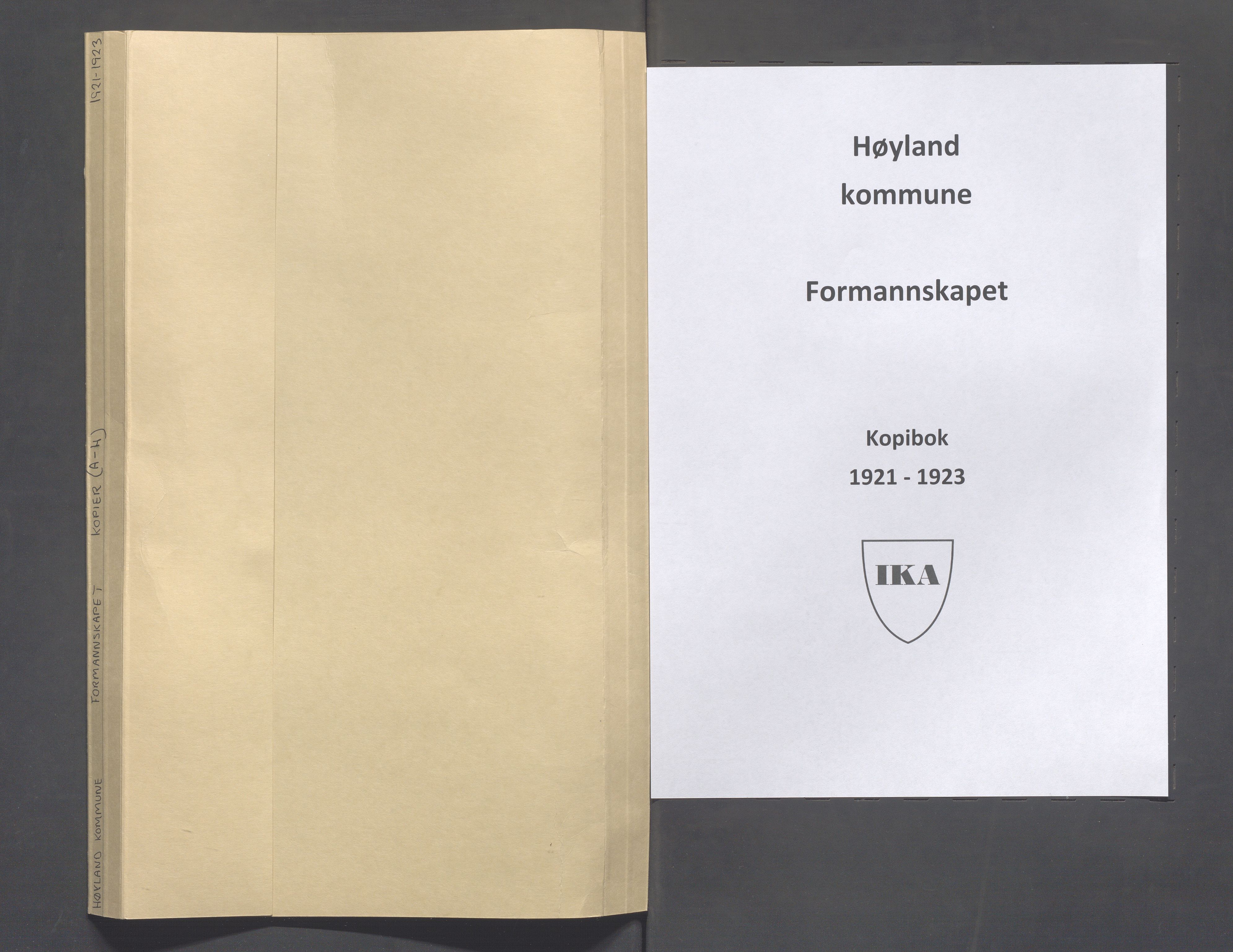 Høyland kommune - Formannskapet, IKAR/K-100046/B/L0006: Kopibok, 1920-1923, p. 1