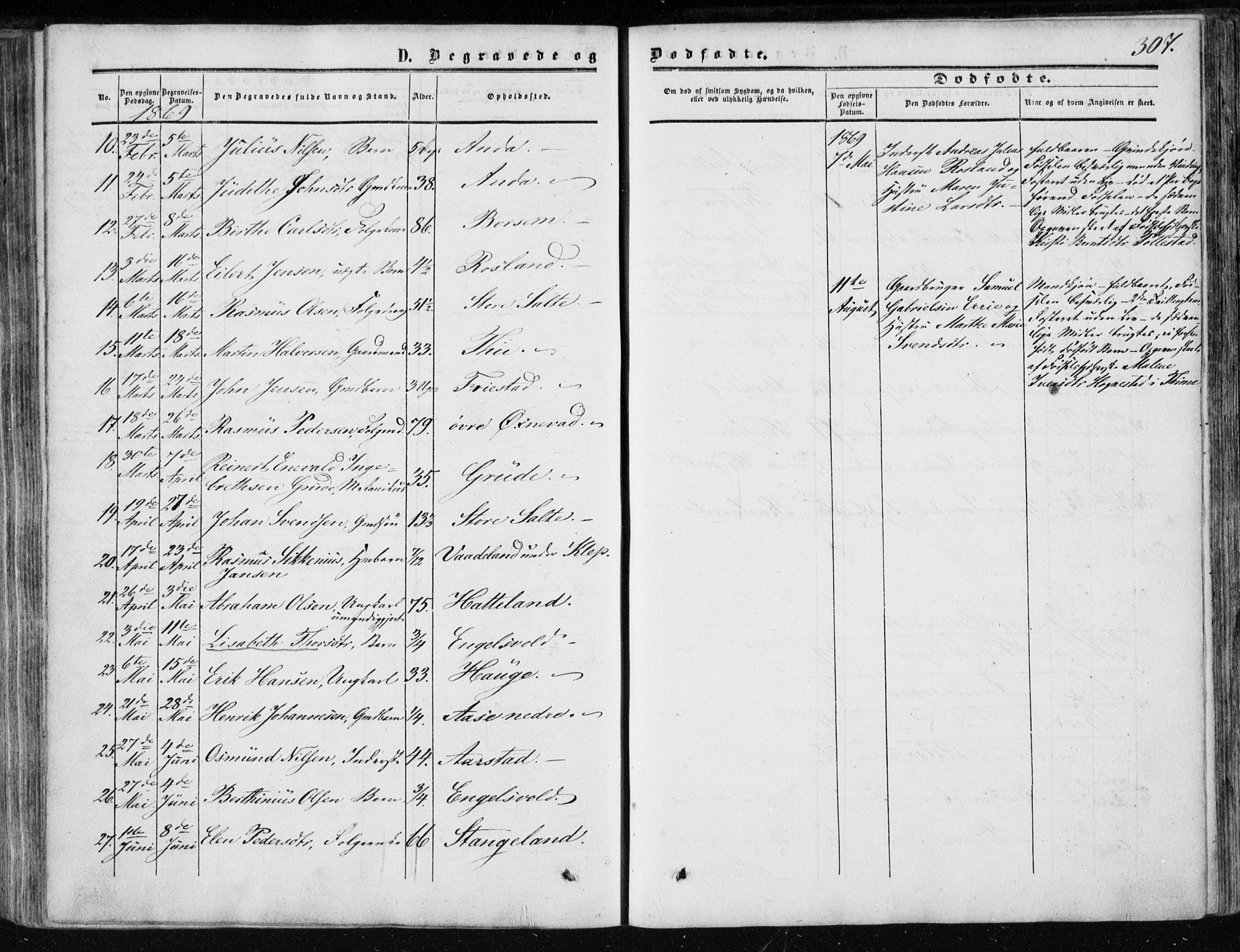 Klepp sokneprestkontor, AV/SAST-A-101803/001/3/30BA/L0005: Parish register (official) no. A 5, 1853-1870, p. 307