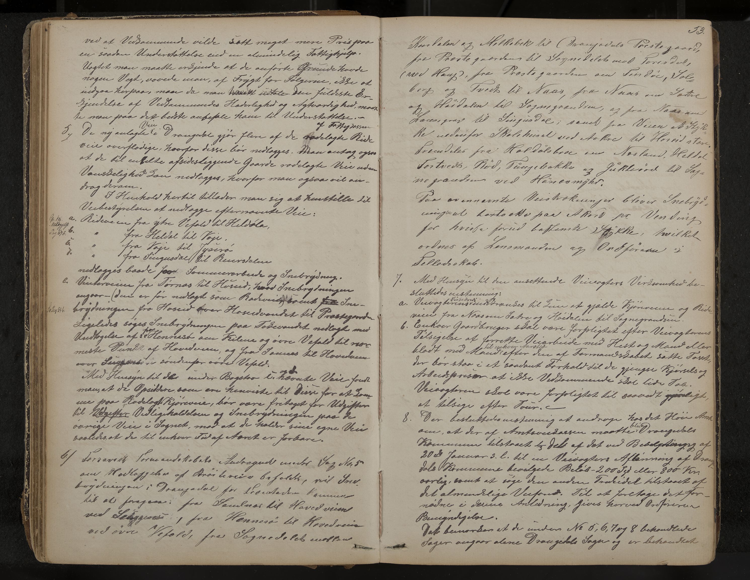 Drangedal formannskap og sentraladministrasjon, IKAK/0817021/A/L0002: Møtebok, 1870-1892, p. 53