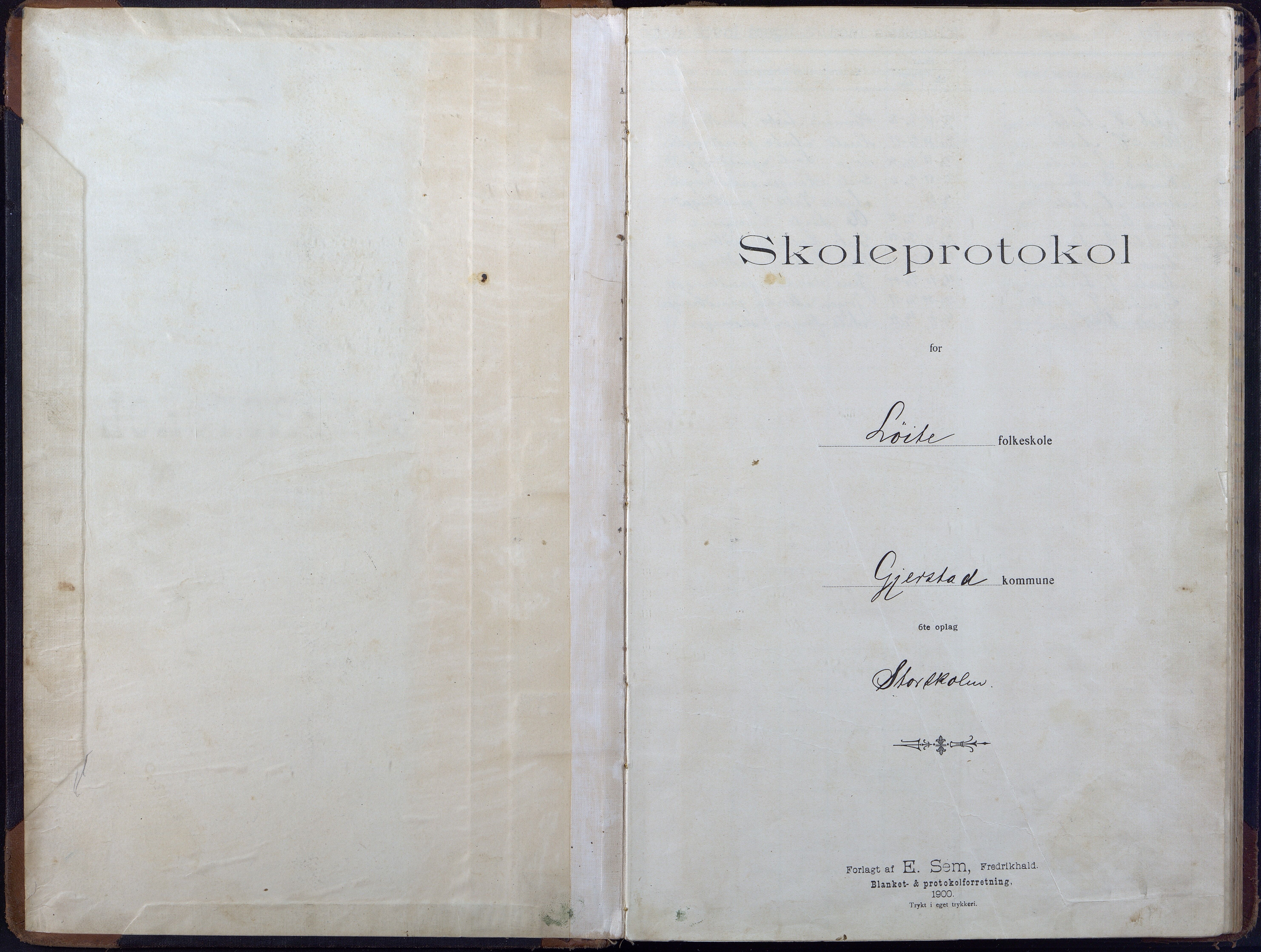 Gjerstad Kommune, Løite Skole, AAKS/KA0911-550c/F02/L0002: Skoleprotokoll, 1903-1921