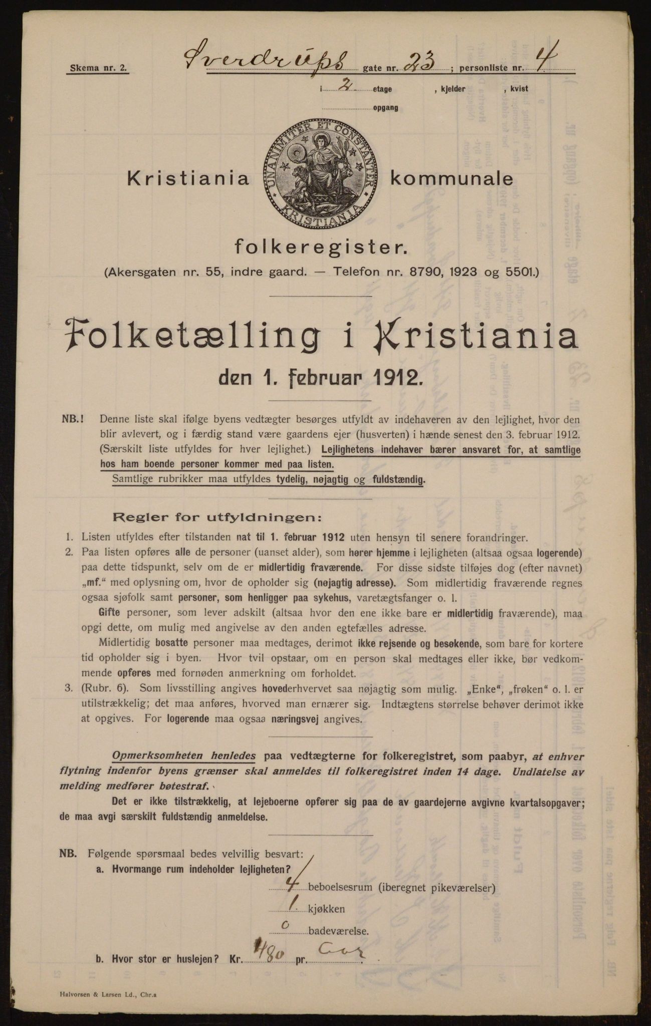 OBA, Municipal Census 1912 for Kristiania, 1912, p. 105781