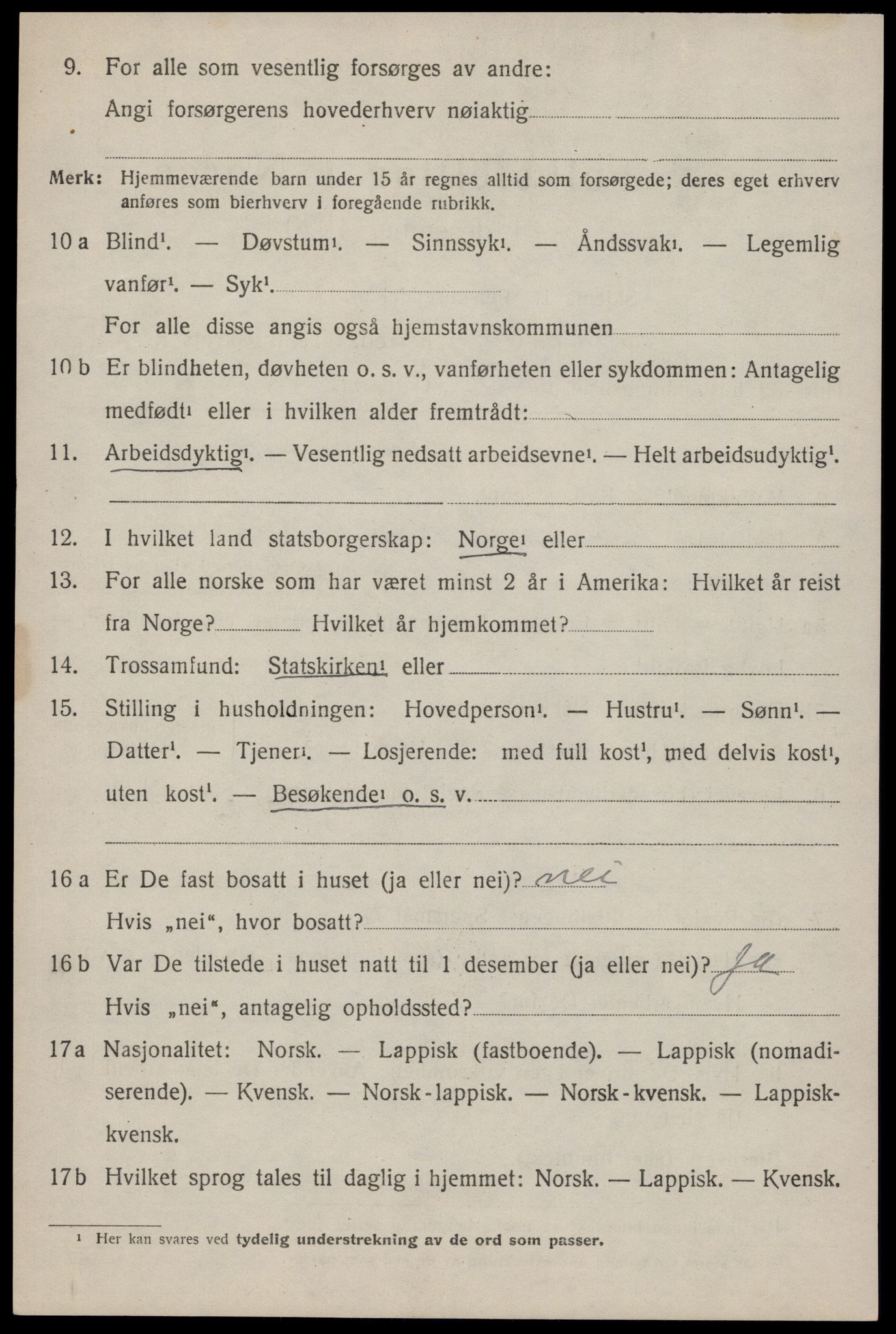 SAT, 1920 census for Dverberg, 1920, p. 11301