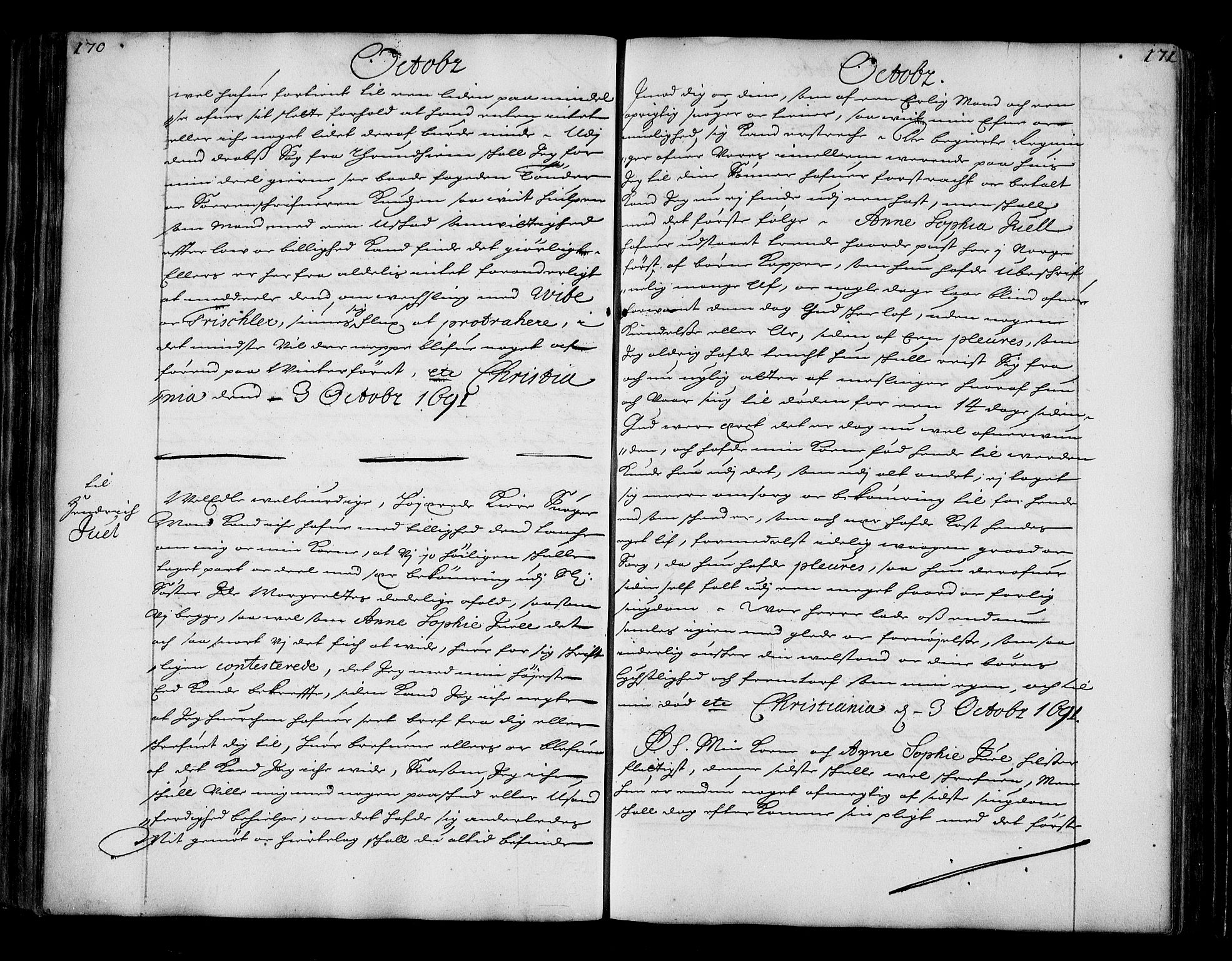 Stattholderembetet 1572-1771, AV/RA-EA-2870/Bc/L0004: Visestattholder Just Høeghs kopibok, 1691, p. 170-171