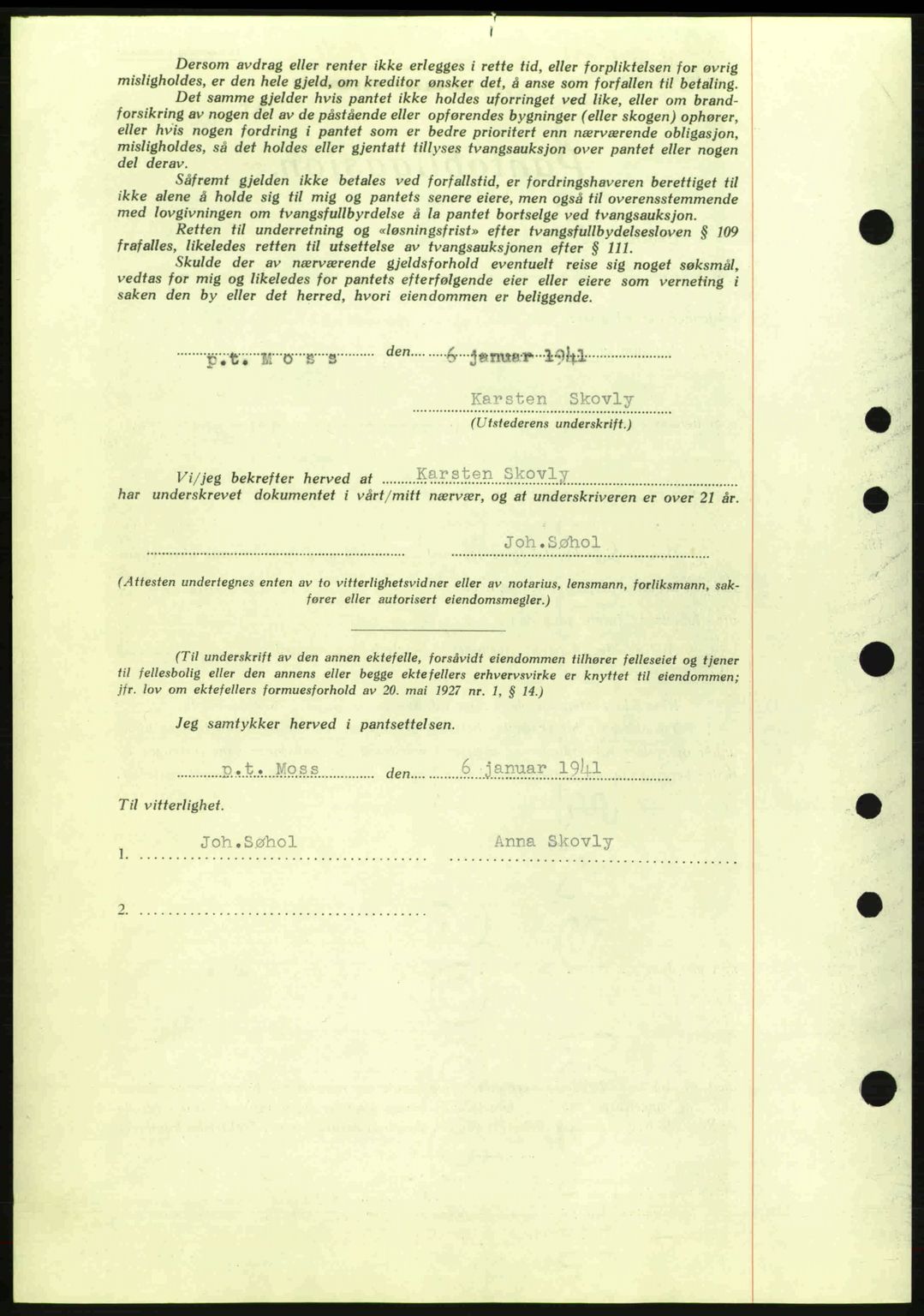 Moss sorenskriveri, SAO/A-10168: Mortgage book no. B10, 1940-1941, Diary no: : 57/1941