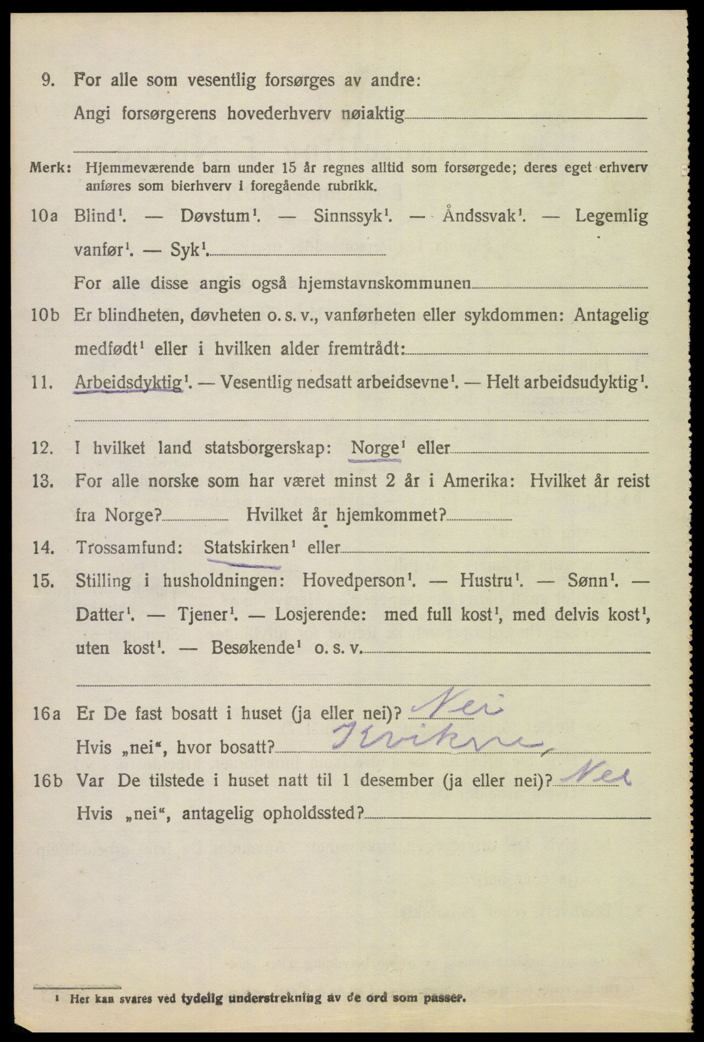 SAH, 1920 census for Ringebu, 1920, p. 7998