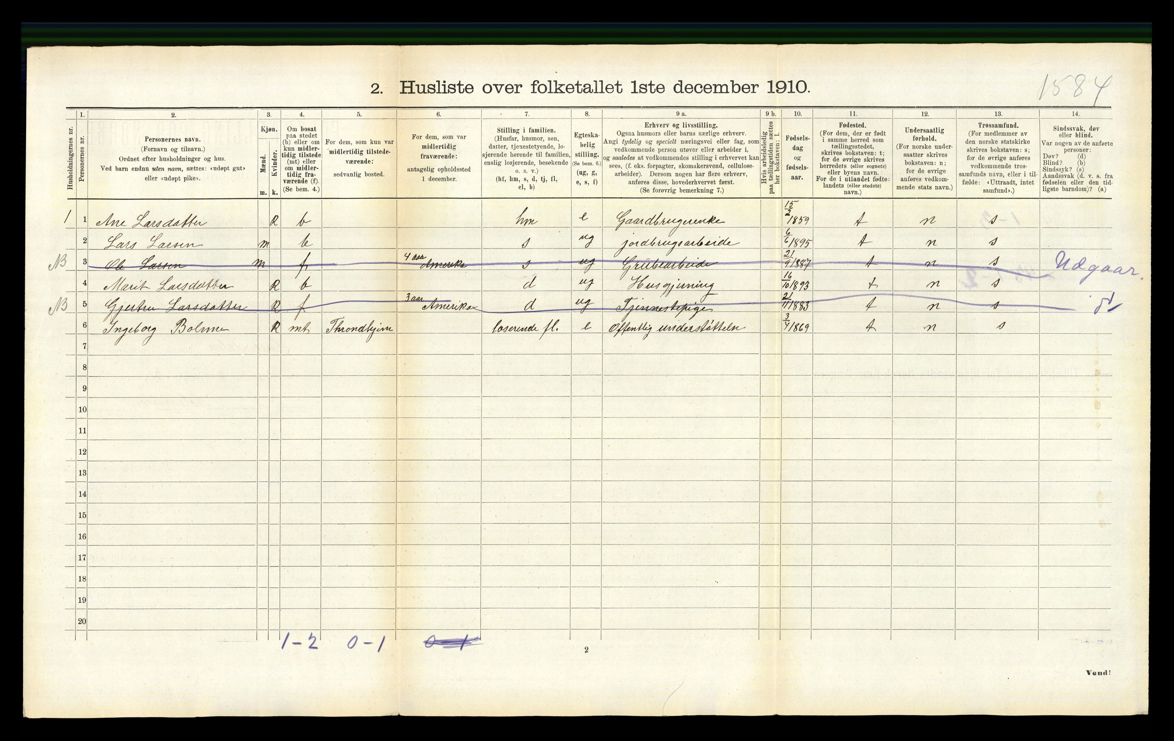 RA, 1910 census for Surnadal, 1910, p. 532