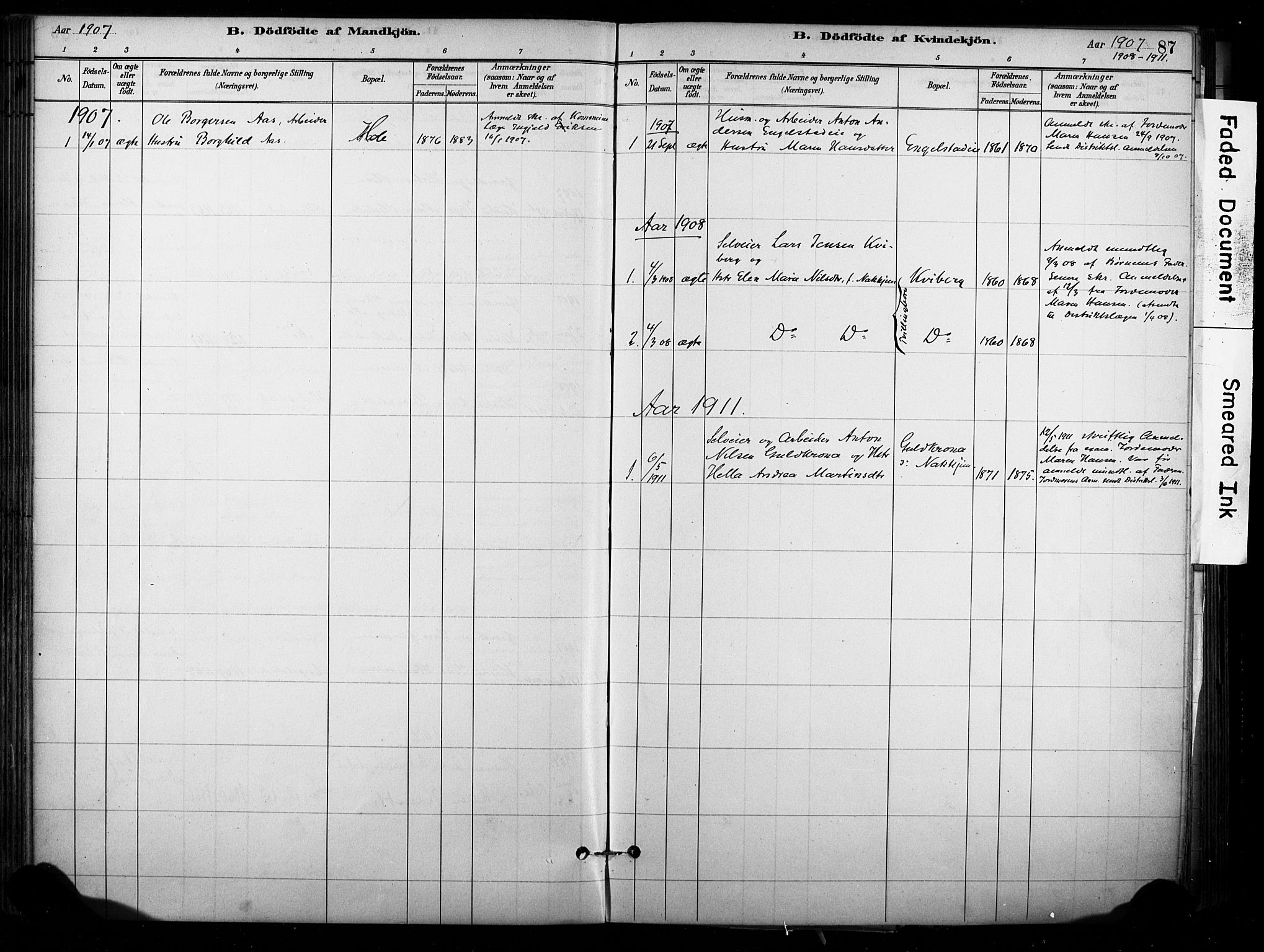 Lardal kirkebøker, AV/SAKO-A-350/F/Fb/L0001: Parish register (official) no. II 1, 1881-1911, p. 87