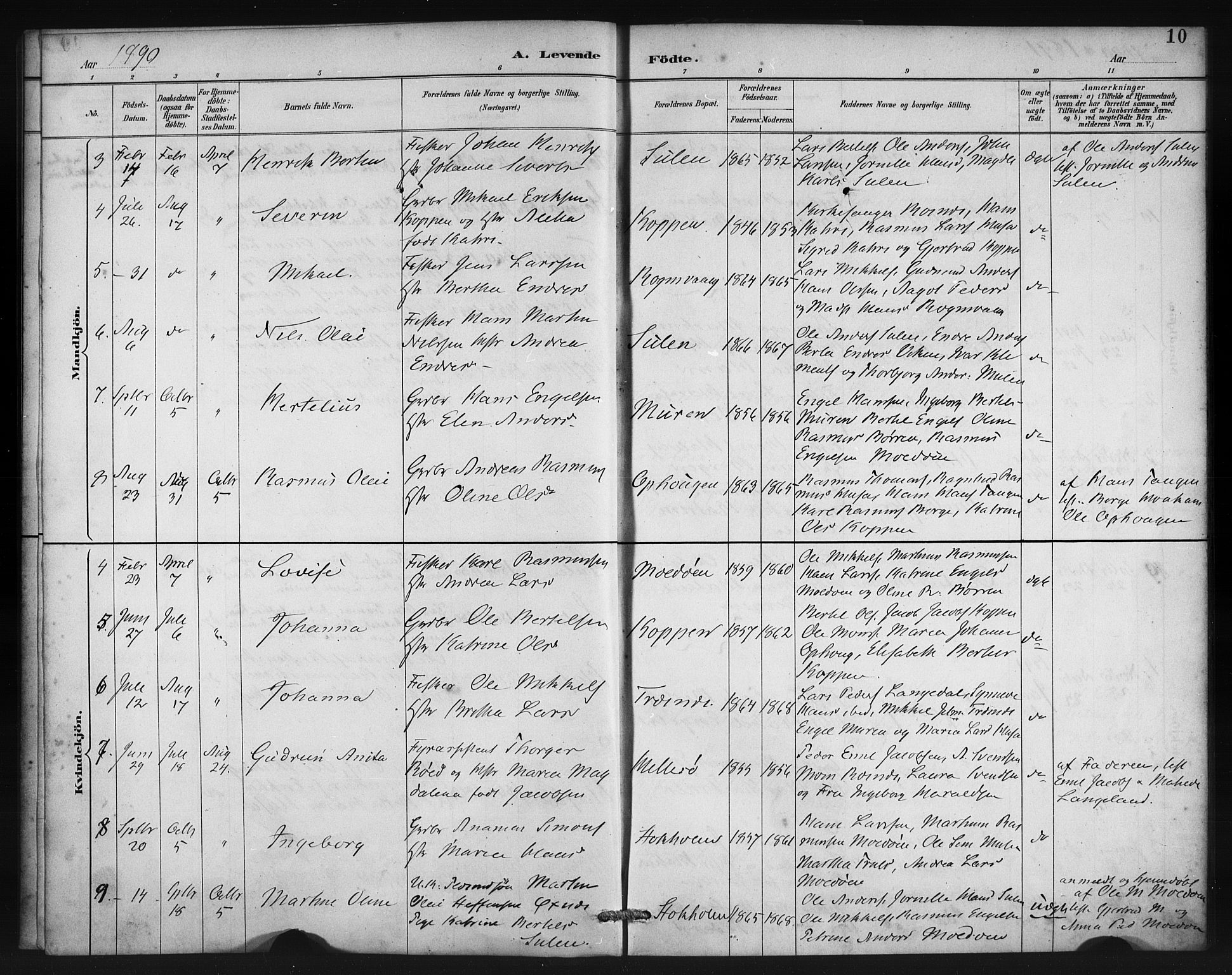 Lindås Sokneprestembete, SAB/A-76701/H/Haa: Parish register (official) no. D 1, 1886-1896, p. 10