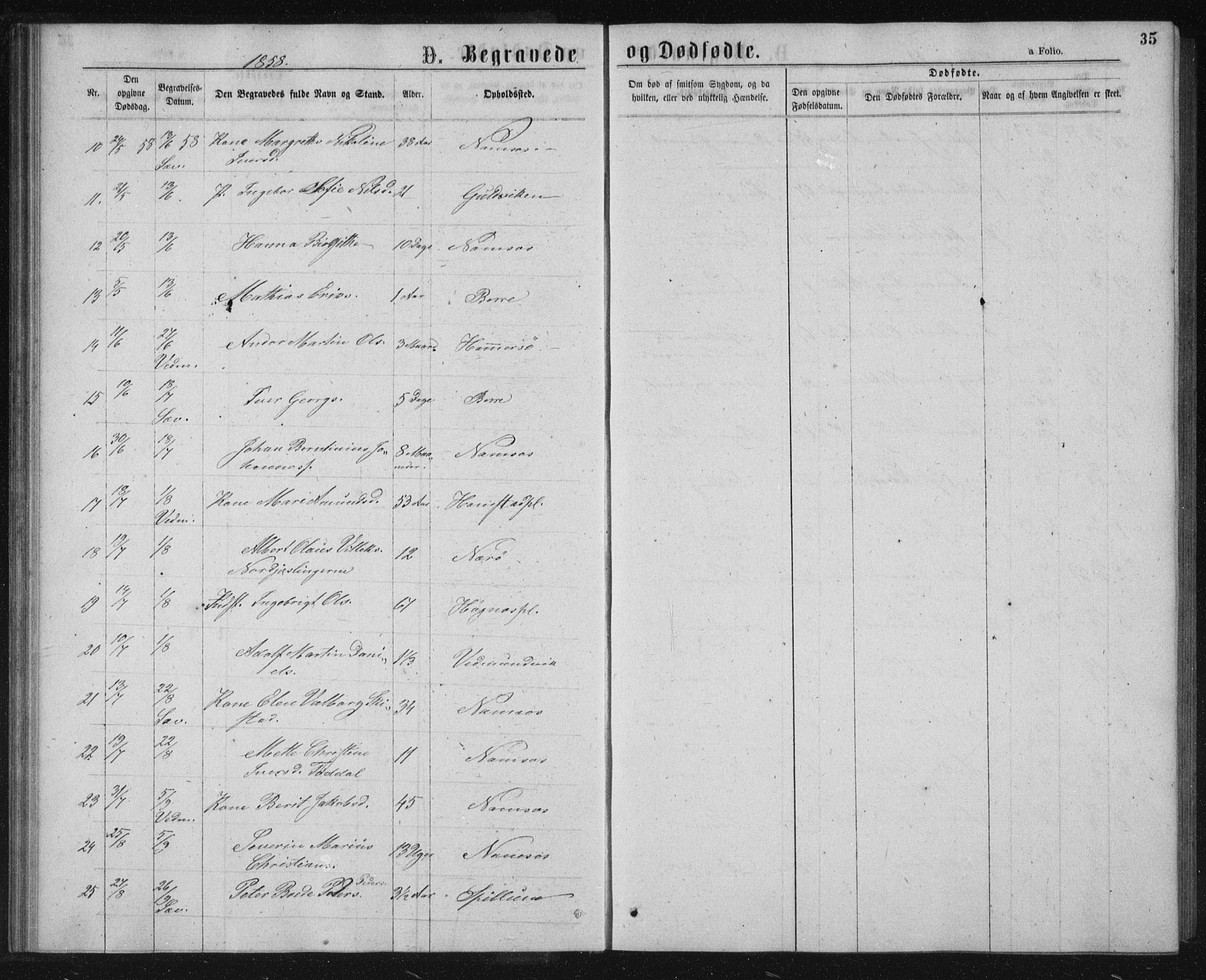 Ministerialprotokoller, klokkerbøker og fødselsregistre - Nord-Trøndelag, AV/SAT-A-1458/768/L0569: Parish register (official) no. 768A04, 1836-1865, p. 35