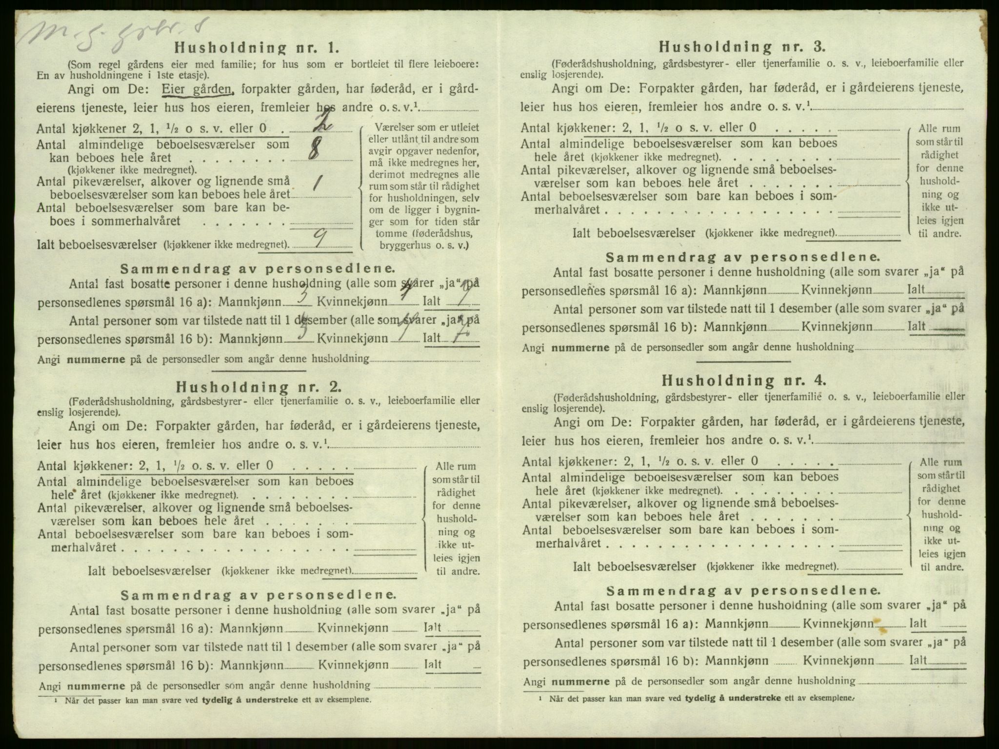 SAKO, 1920 census for Tyristrand, 1920, p. 597