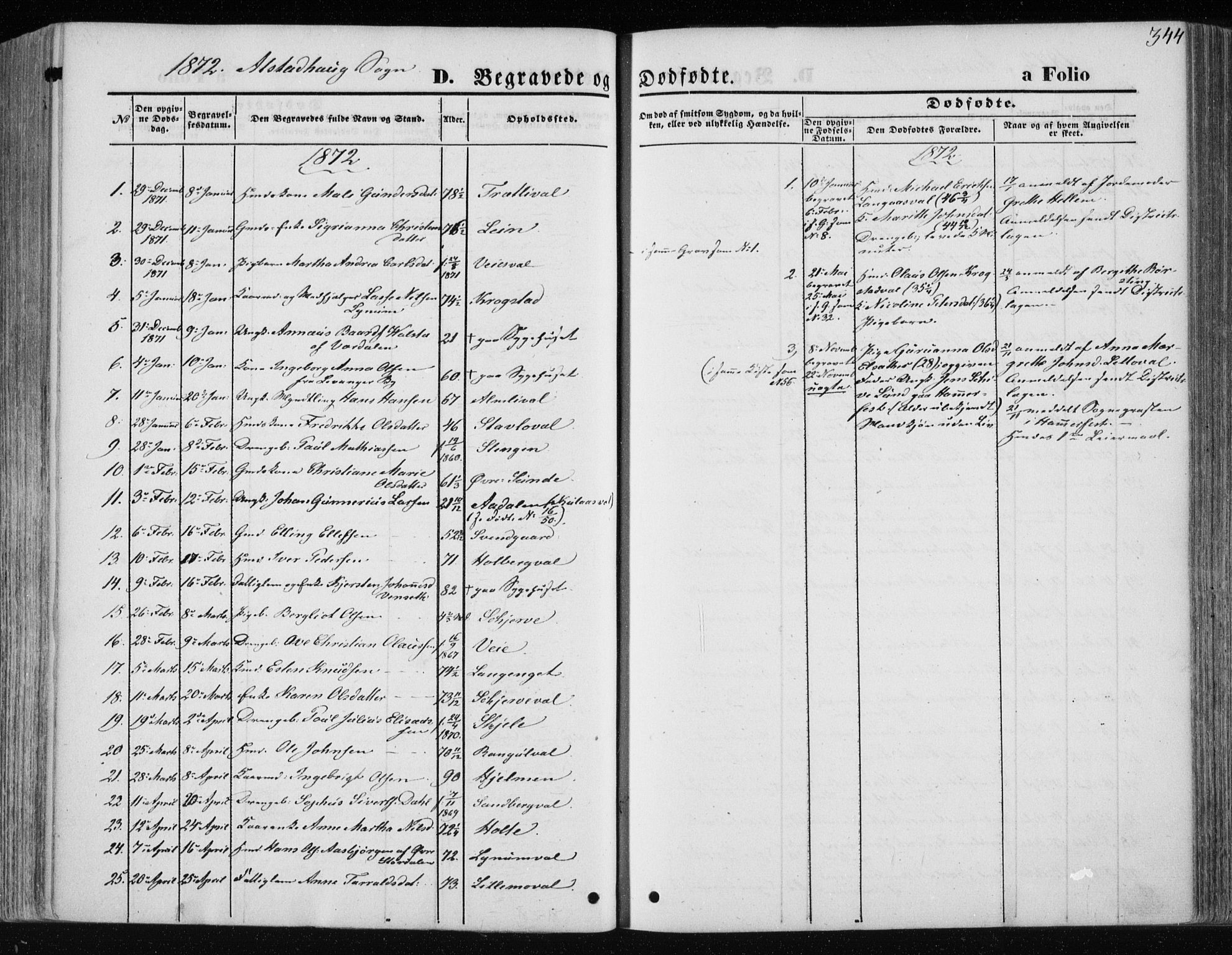 Ministerialprotokoller, klokkerbøker og fødselsregistre - Nord-Trøndelag, AV/SAT-A-1458/717/L0157: Parish register (official) no. 717A08 /1, 1863-1877, p. 344