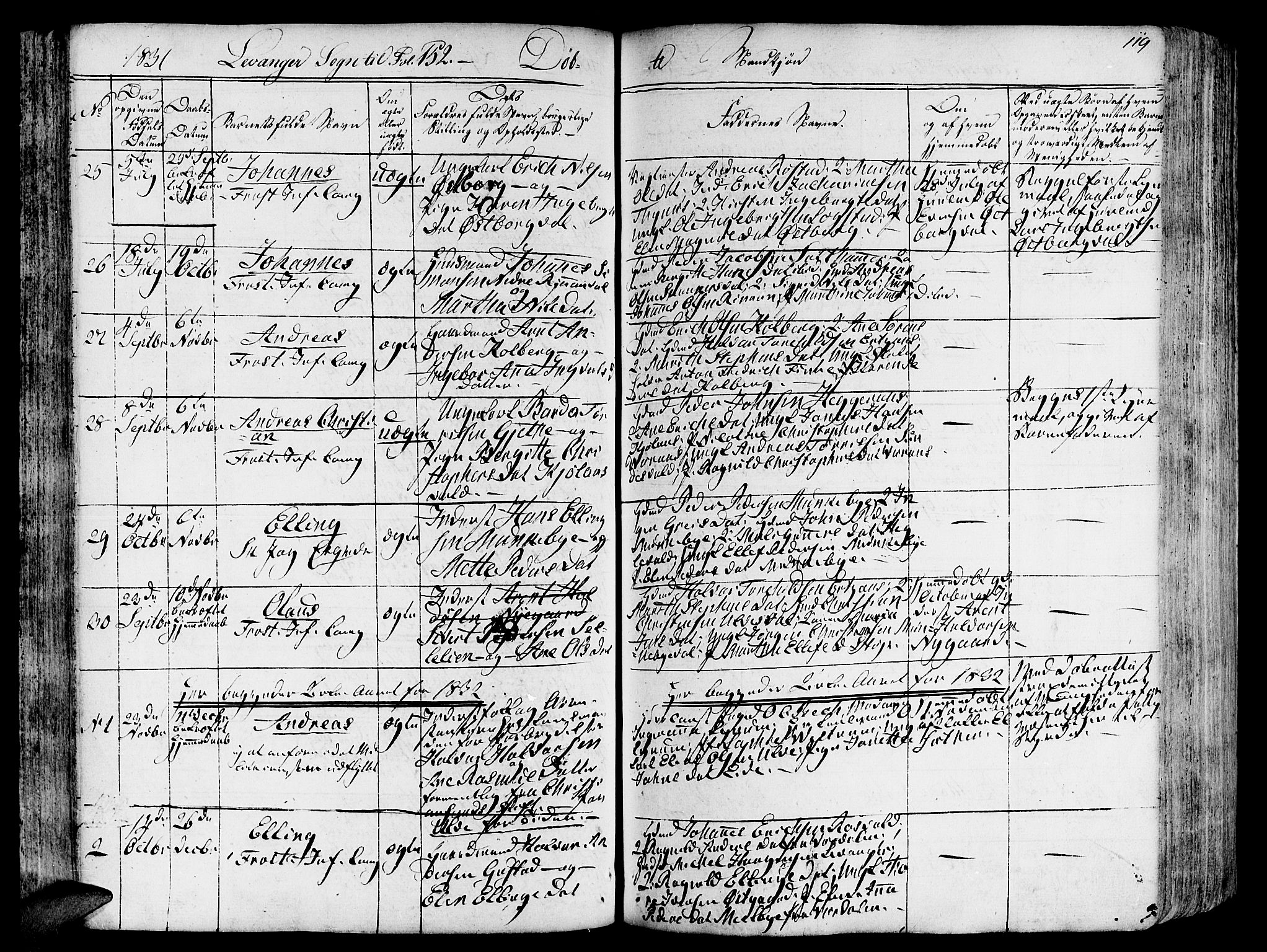 Ministerialprotokoller, klokkerbøker og fødselsregistre - Nord-Trøndelag, SAT/A-1458/717/L0152: Parish register (official) no. 717A05 /3, 1828-1836, p. 119