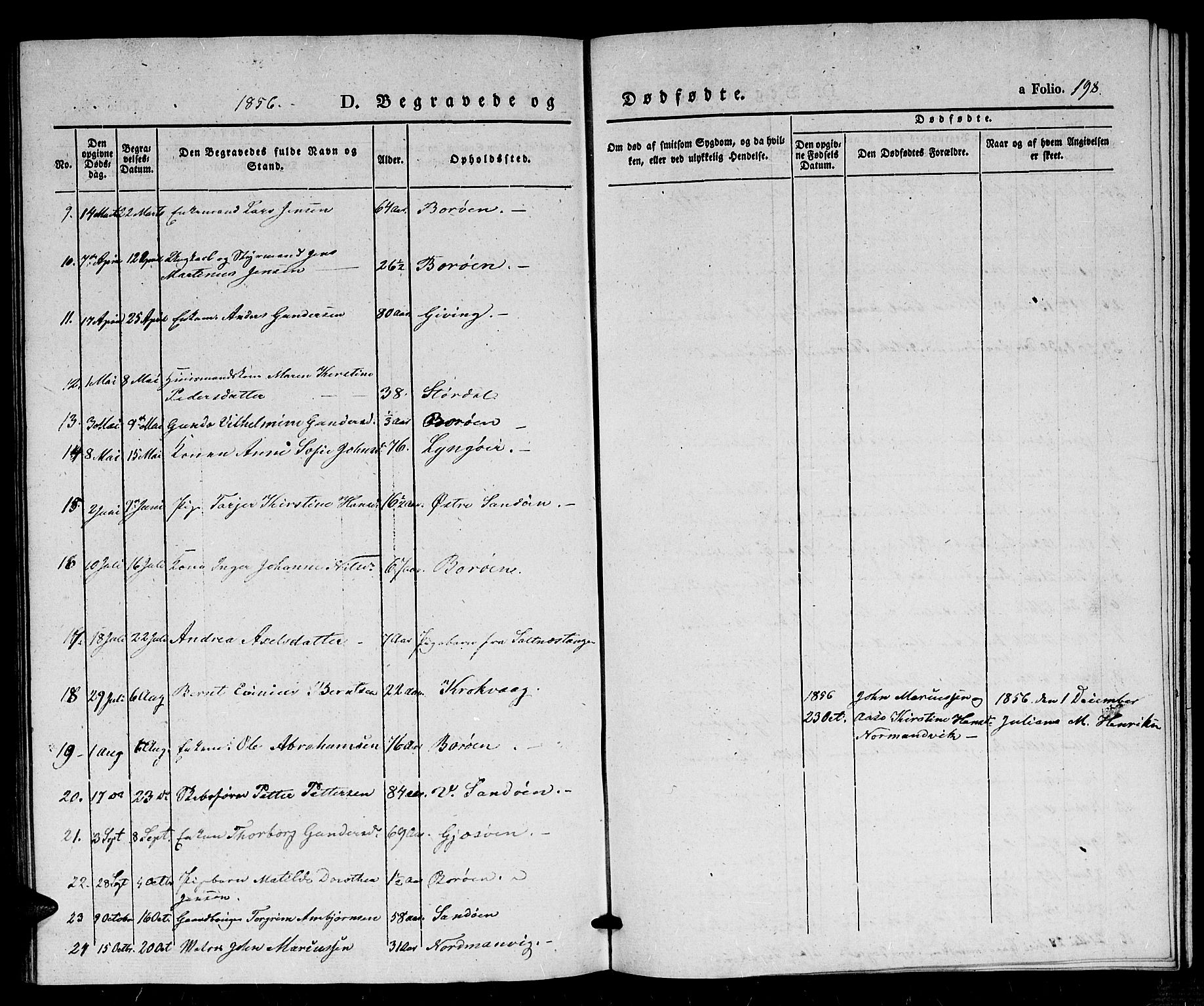 Dypvåg sokneprestkontor, AV/SAK-1111-0007/F/Fb/Fba/L0010: Parish register (copy) no. B 10, 1842-1857, p. 198