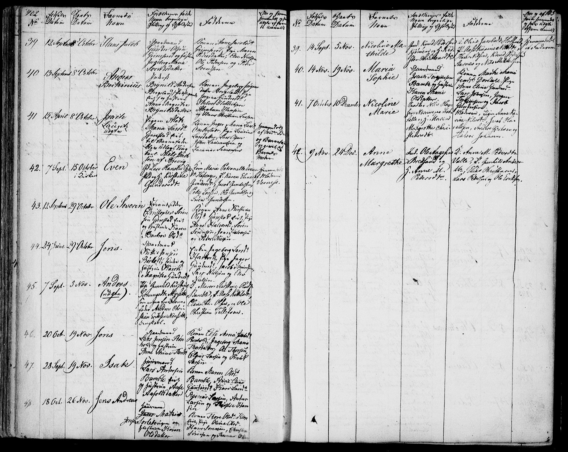 Bamble kirkebøker, SAKO/A-253/F/Fa/L0004: Parish register (official) no. I 4, 1834-1853, p. 102-103