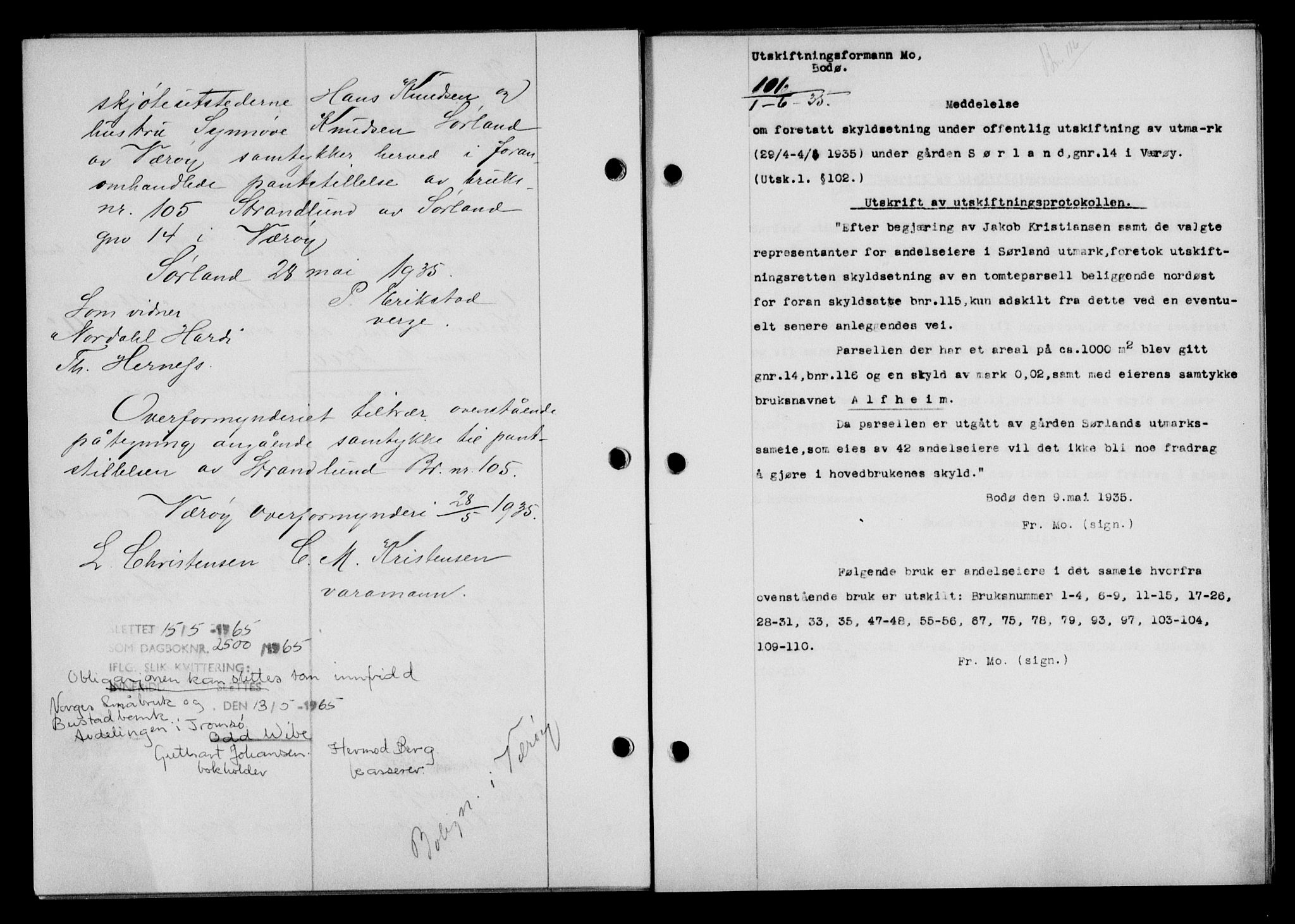 Lofoten sorenskriveri, AV/SAT-A-0017/1/2/2C/L0031b: Mortgage book no. 31b, 1935-1935, Deed date: 01.06.1935