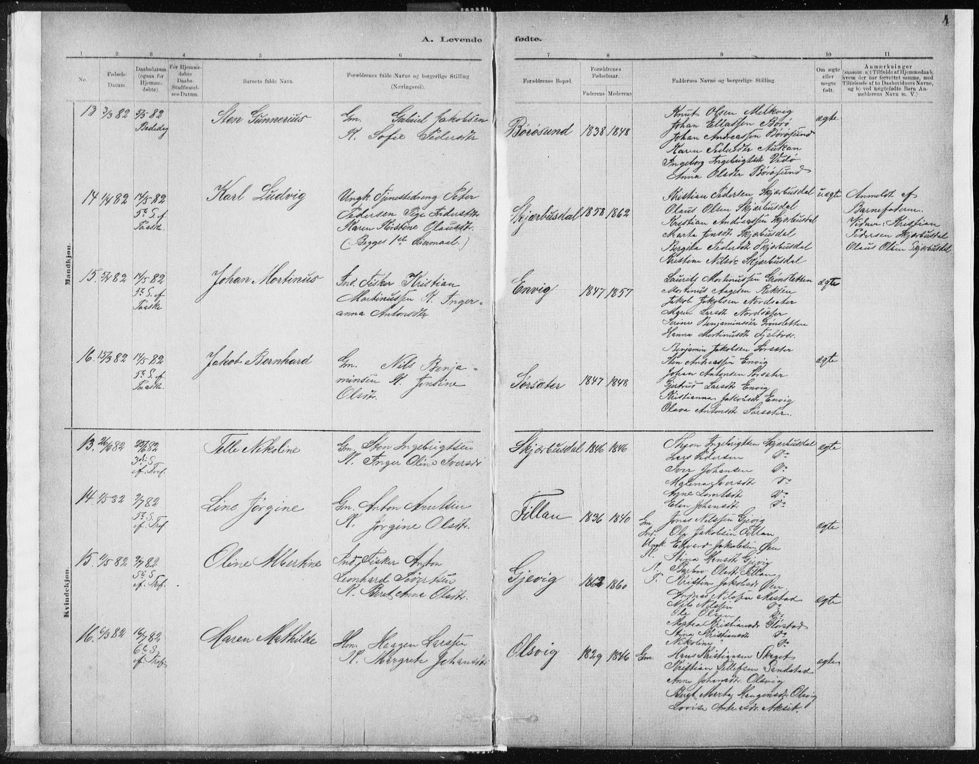 Ministerialprotokoller, klokkerbøker og fødselsregistre - Sør-Trøndelag, AV/SAT-A-1456/637/L0558: Parish register (official) no. 637A01, 1882-1899, p. 4