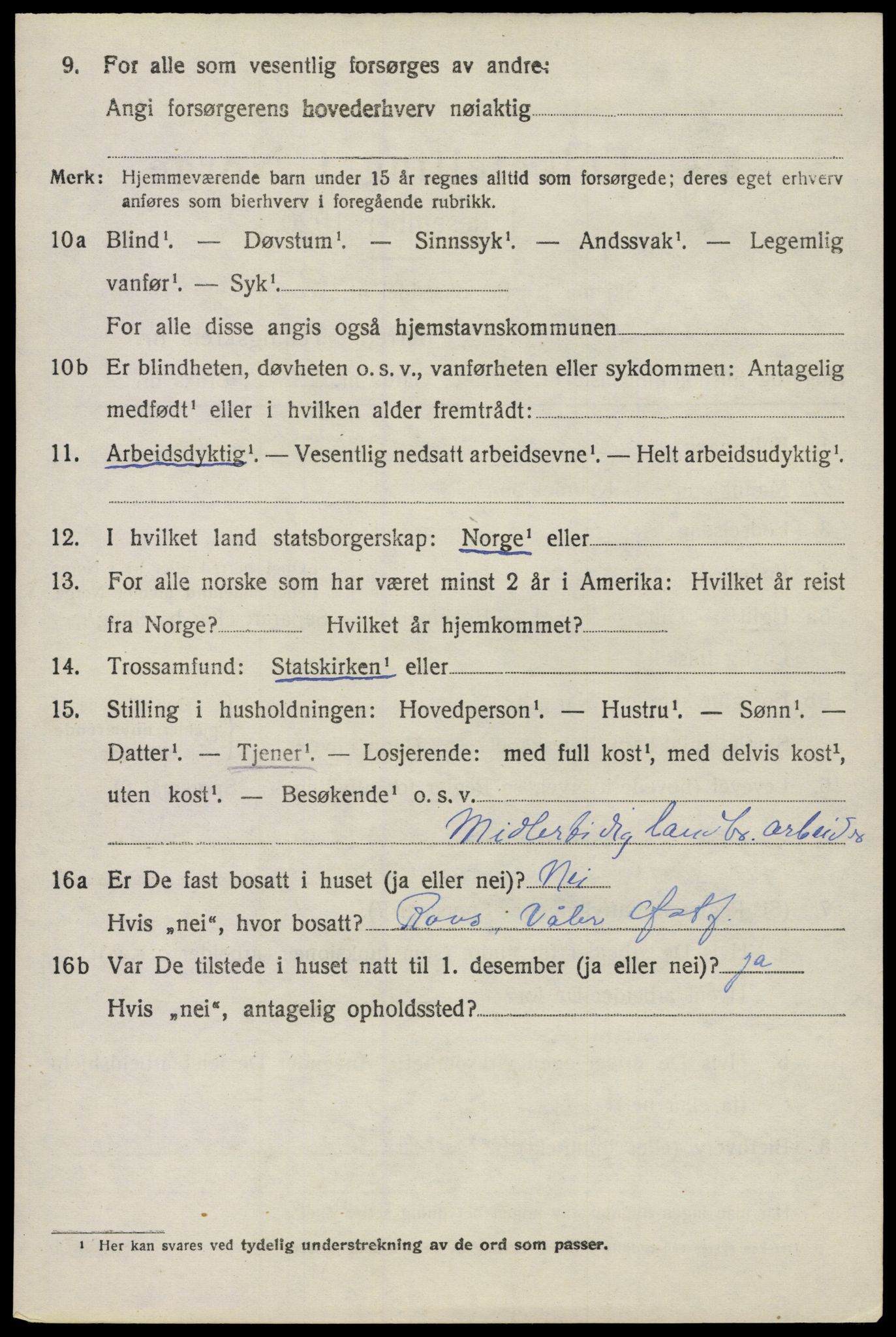 SAO, 1920 census for Våler, 1920, p. 2977