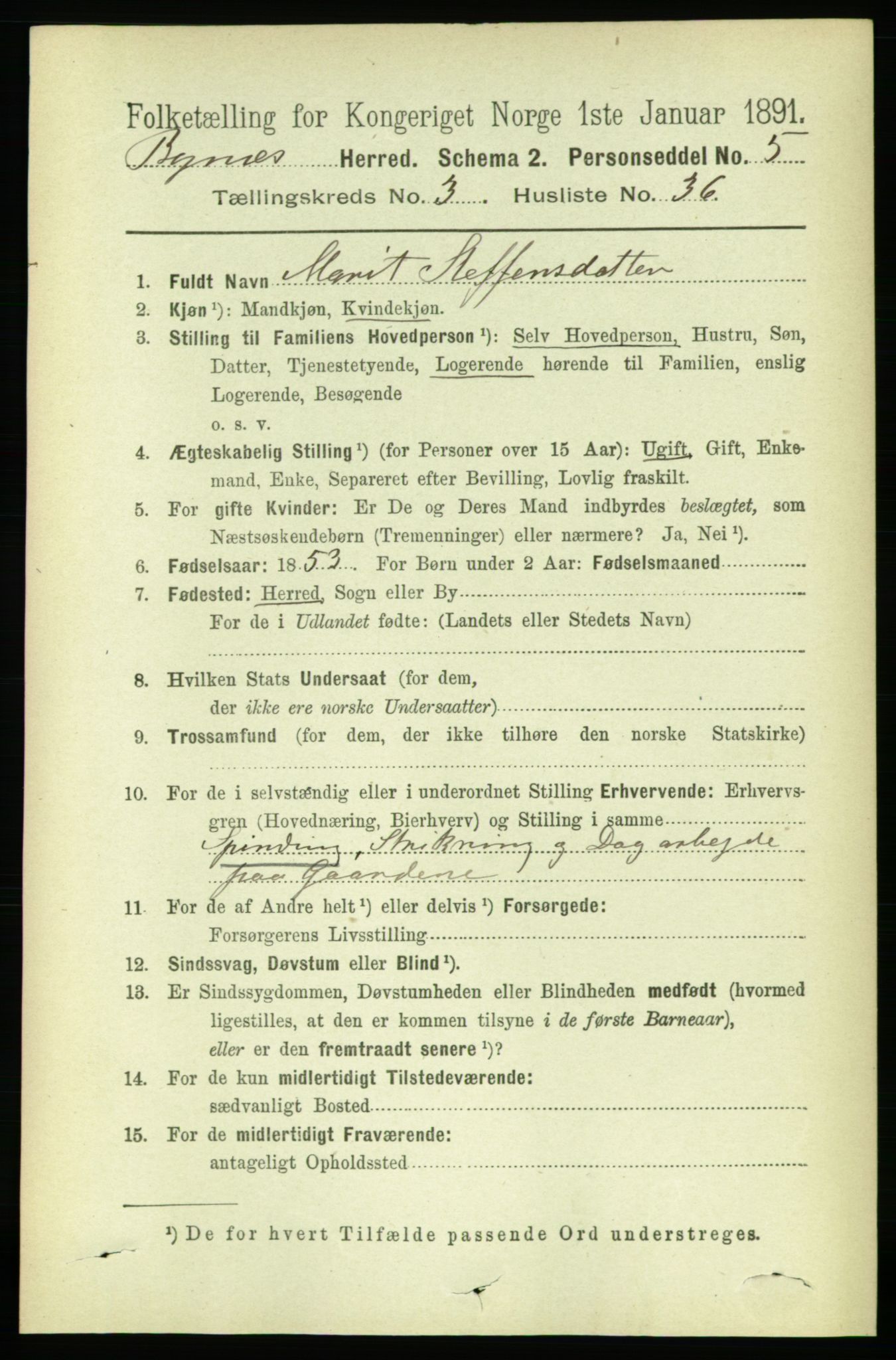 RA, 1891 census for 1655 Byneset, 1891, p. 1484