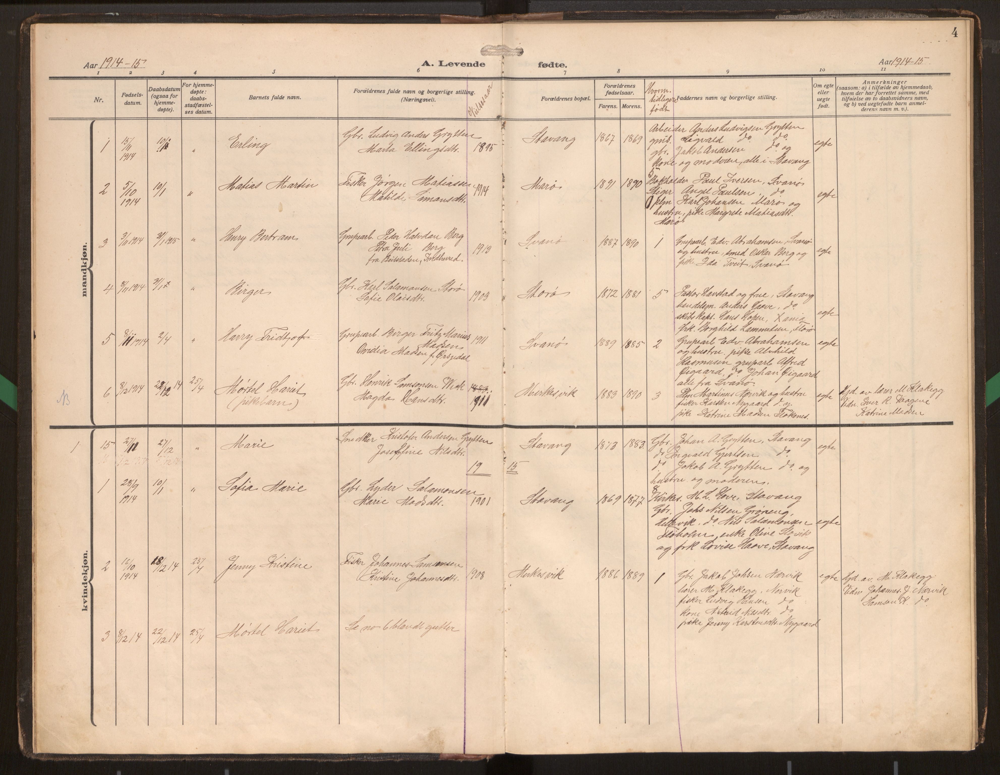 Kinn sokneprestembete, SAB/A-80801/H/Hab/Habc/L0004: Parish register (copy) no. C 4, 1914-1943, p. 4