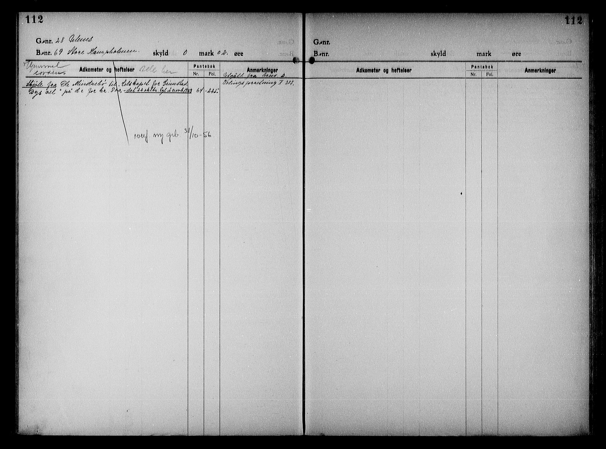 Vestre Nedenes/Sand sorenskriveri, SAK/1221-0010/G/Ga/L0023: Mortgage register no. 16, 1923-1957, p. 112