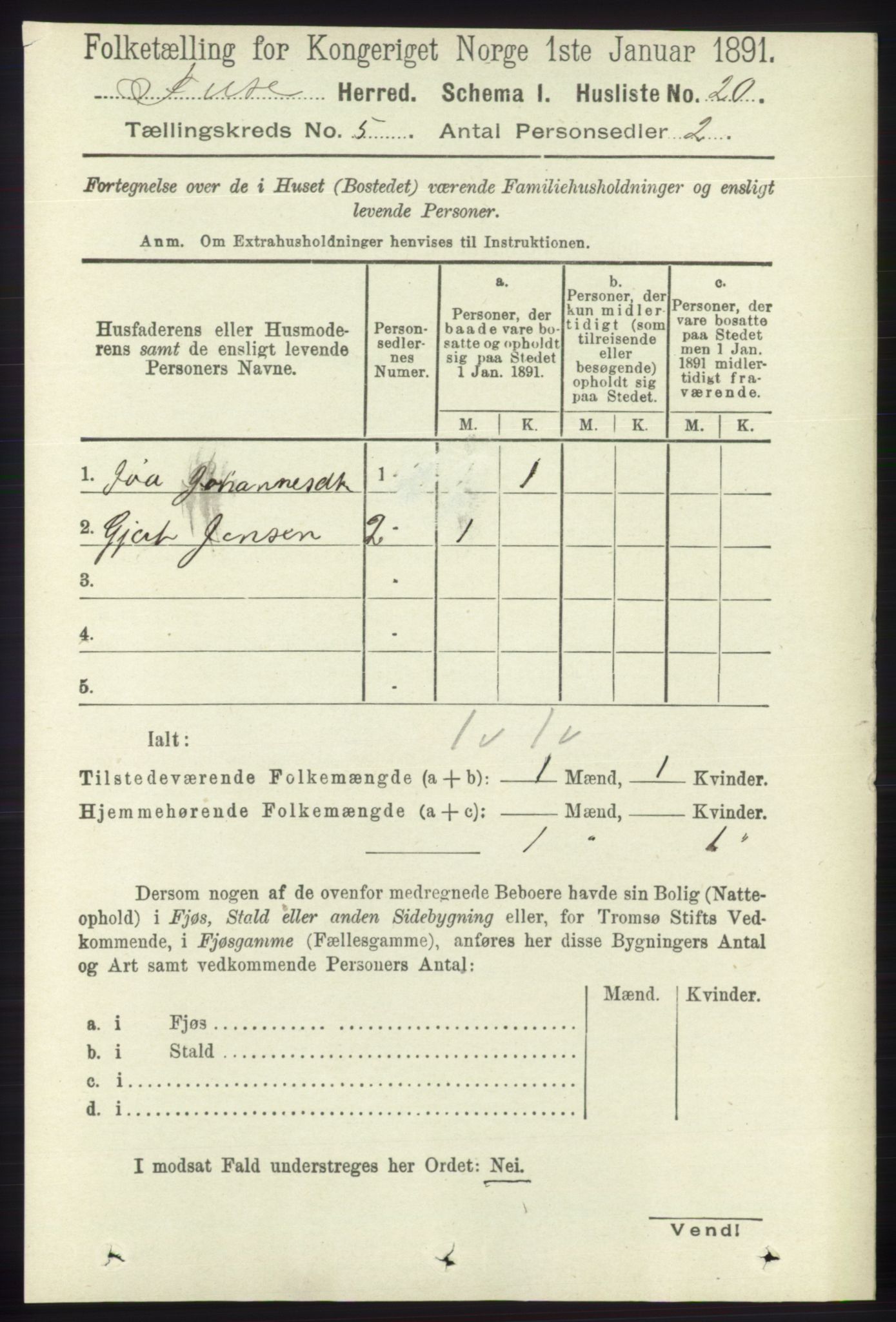 RA, 1891 census for 1241 Fusa, 1891, p. 879