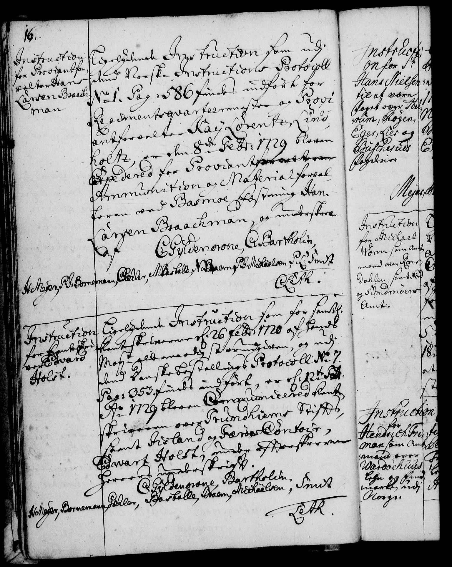 Rentekammeret, Kammerkanselliet, RA/EA-3111/G/Gg/Ggi/L0002: Norsk instruksjonsprotokoll med register (merket RK 53.35), 1729-1751, p. 16