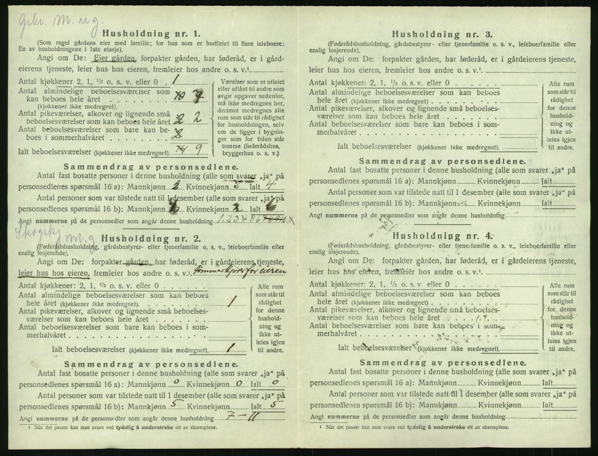 SAK, 1920 census for Åmli, 1920, p. 62