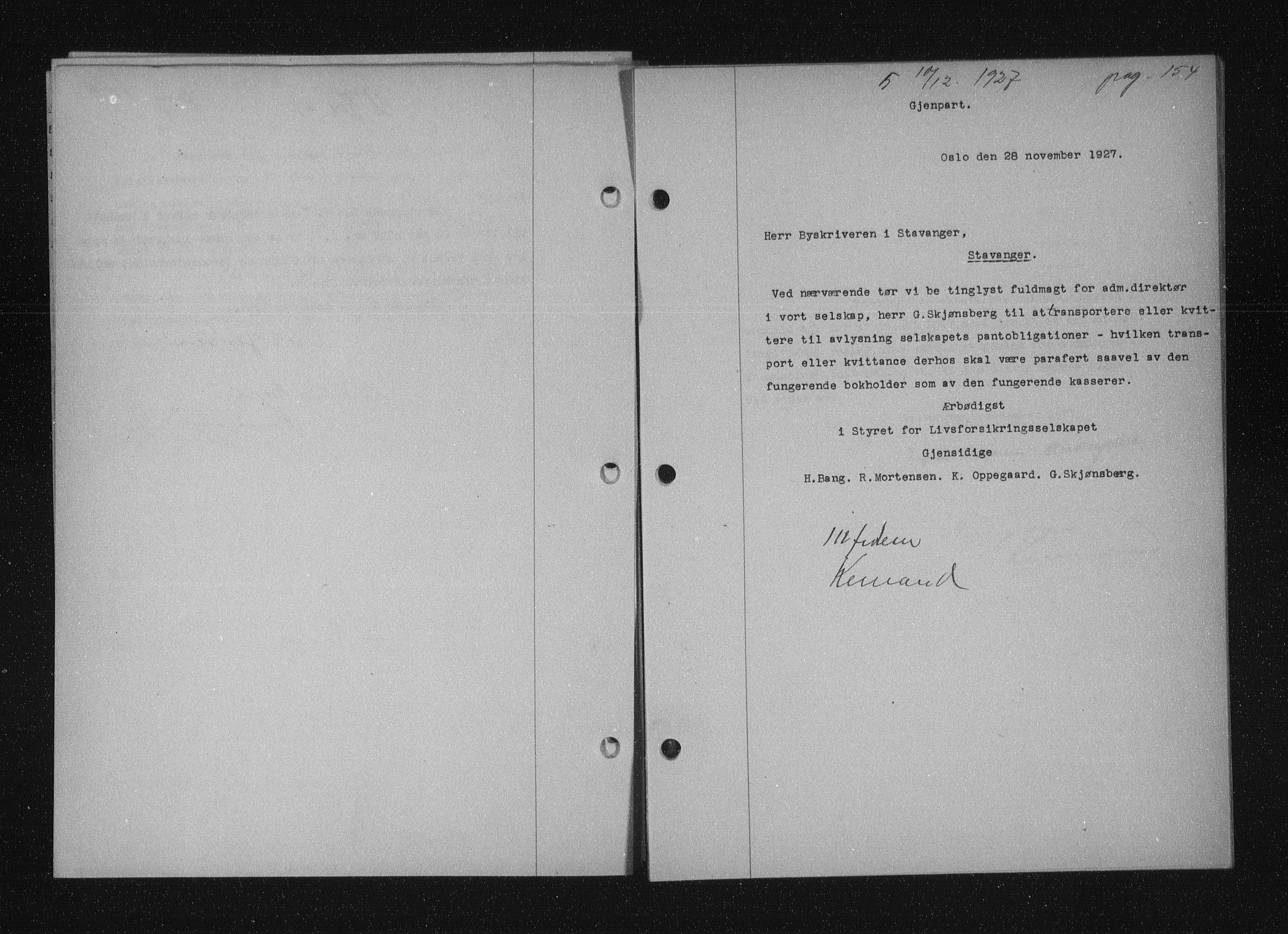 Stavanger byfogd, SAST/A-101408/001/4/41/410/410BB/L0053: Mortgage book no. 41, 1927-1928, Deed date: 10.12.1927