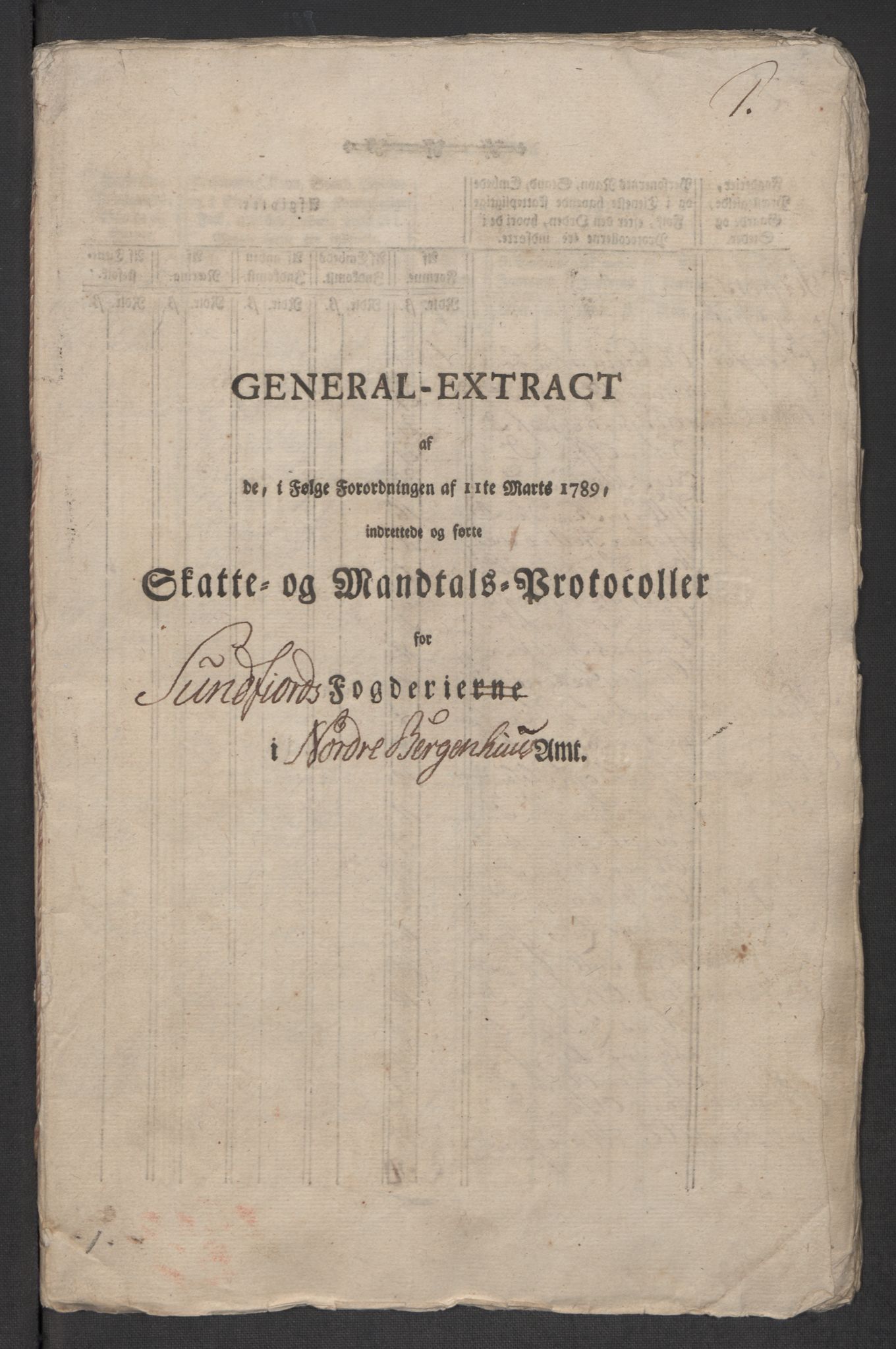 Rentekammeret inntil 1814, Reviderte regnskaper, Mindre regnskaper, RA/EA-4068/Rf/Rfe/L0048: Sunnfjord og Nordfjord fogderier, 1789, p. 66