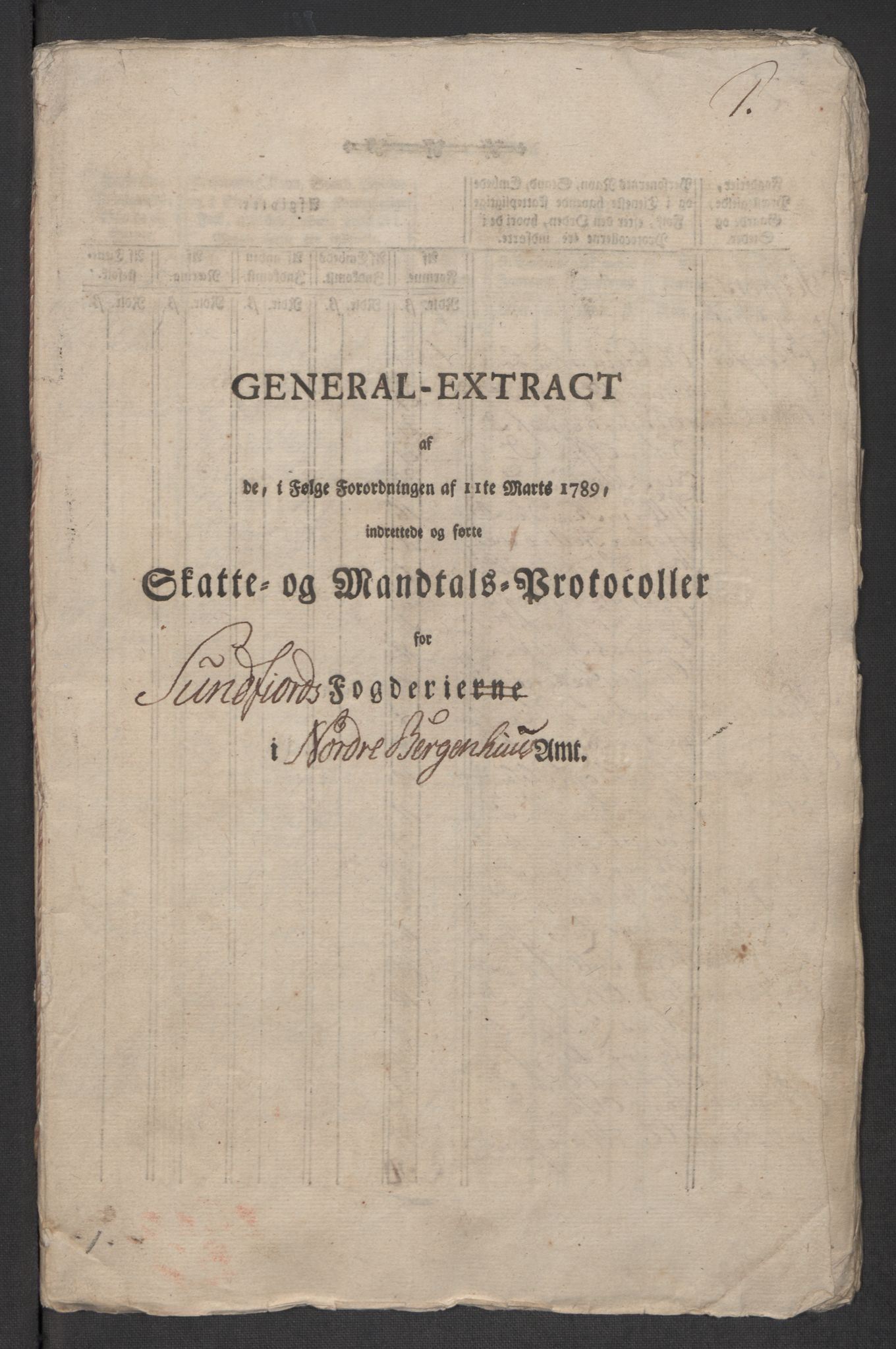 Rentekammeret inntil 1814, Reviderte regnskaper, Mindre regnskaper, AV/RA-EA-4068/Rf/Rfe/L0048: Sunnfjord og Nordfjord fogderier, 1789, p. 66