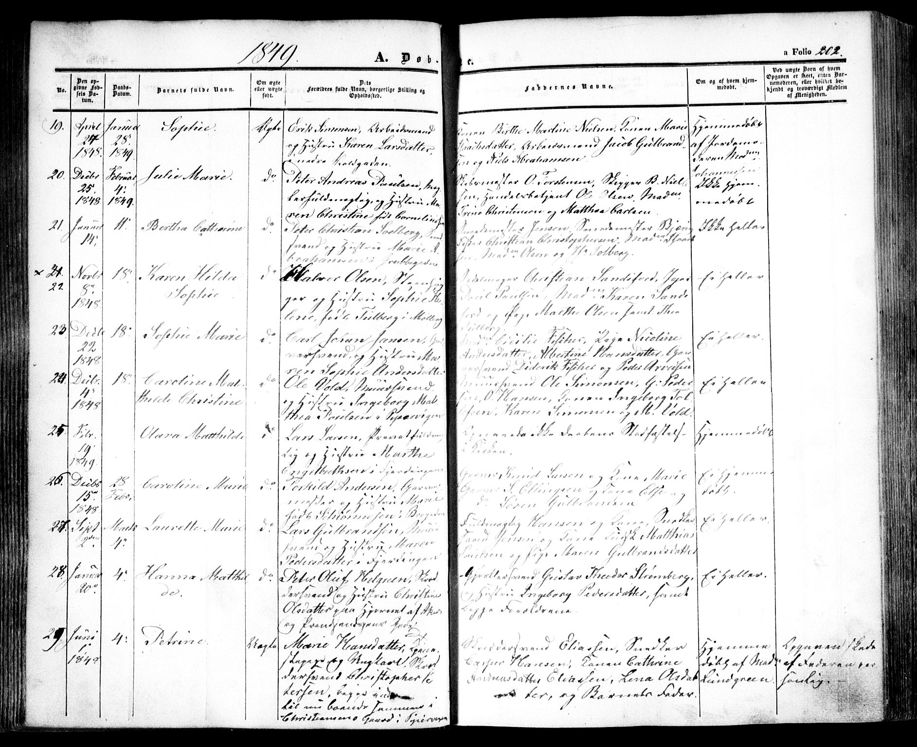 Oslo domkirke Kirkebøker, AV/SAO-A-10752/F/Fa/L0013: Parish register (official) no. 13, 1844-1864, p. 202