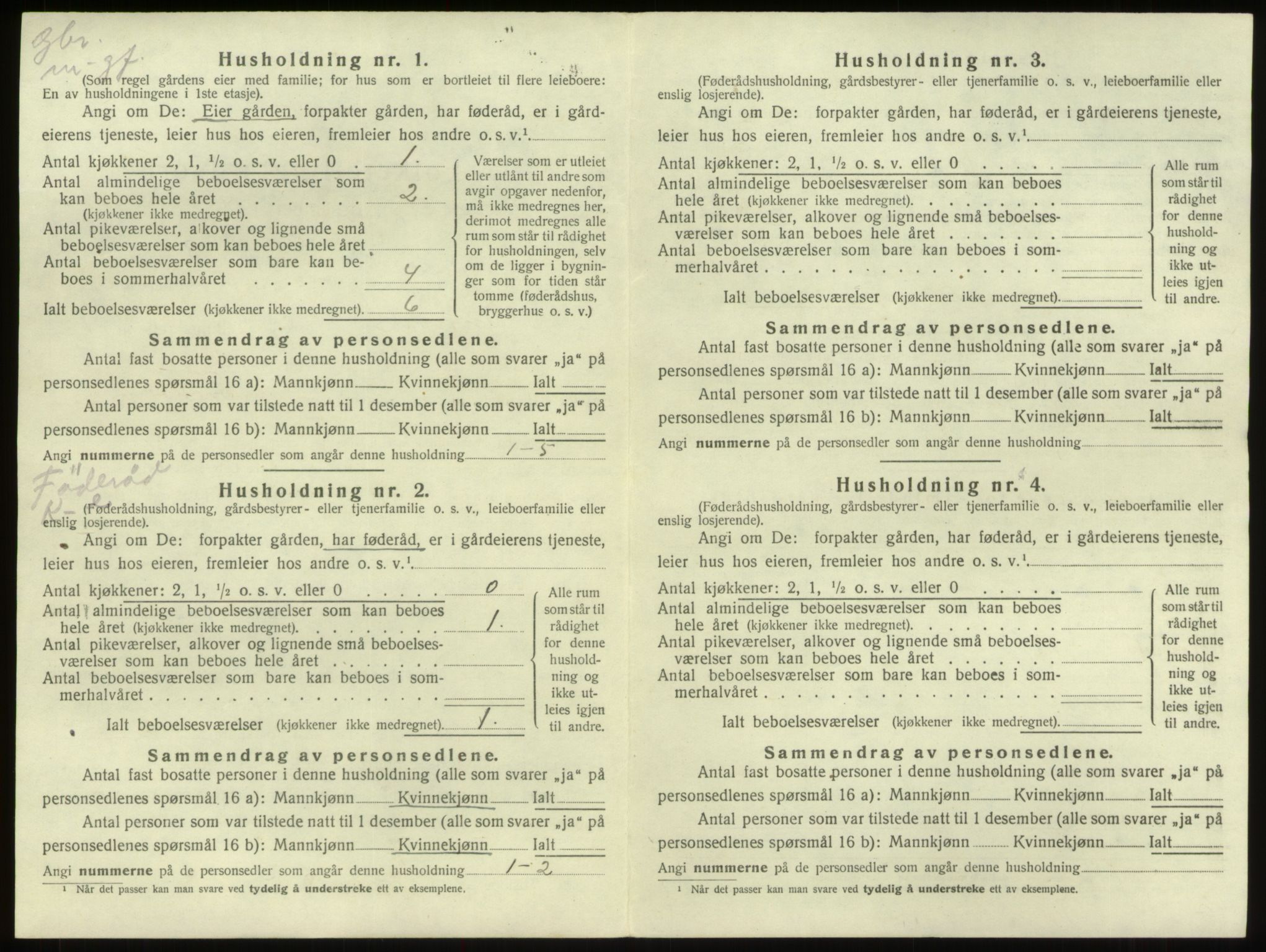 SAB, 1920 census for Innvik, 1920, p. 62