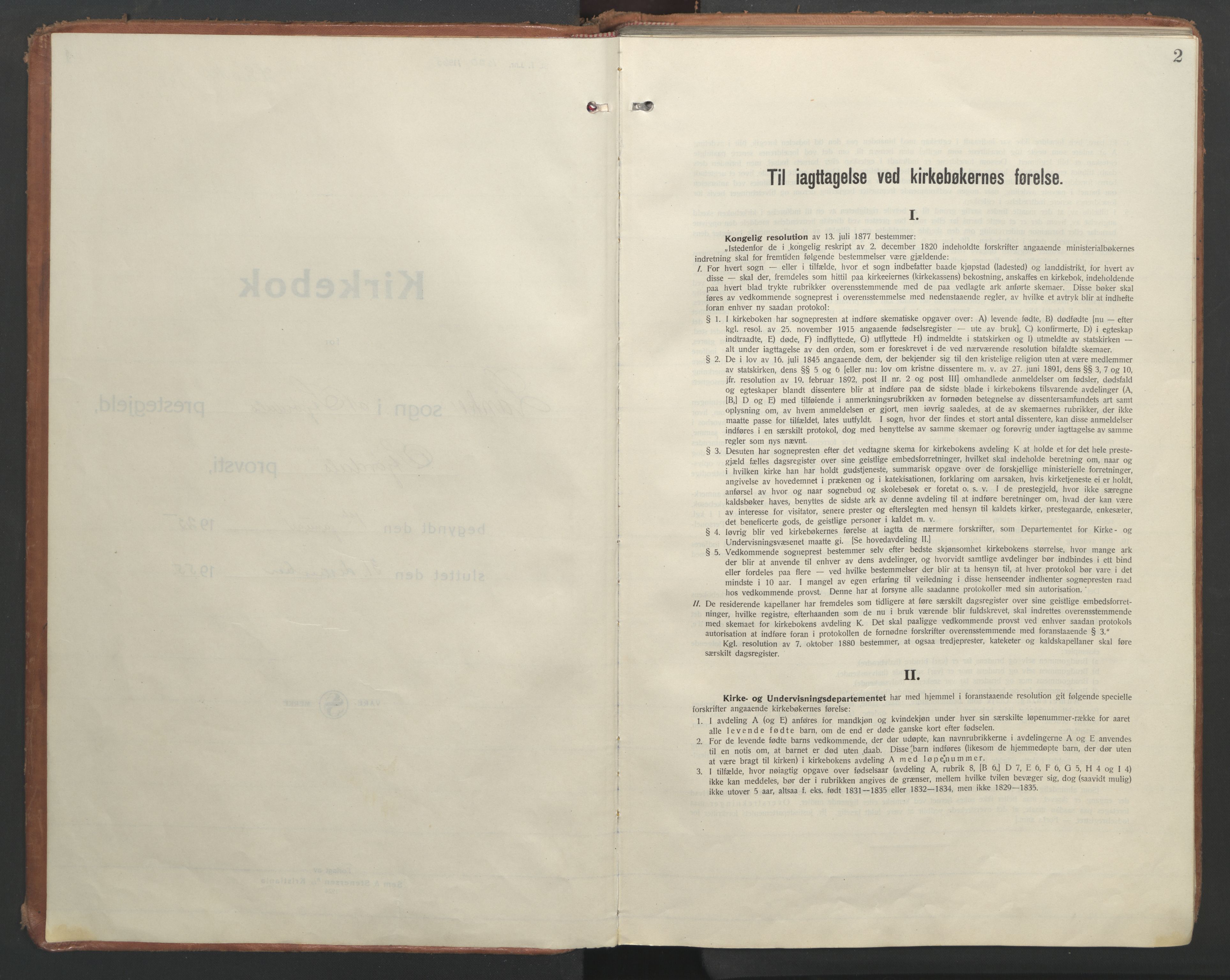 Ministerialprotokoller, klokkerbøker og fødselsregistre - Nord-Trøndelag, AV/SAT-A-1458/710/L0097: Parish register (copy) no. 710C02, 1925-1955, p. 2