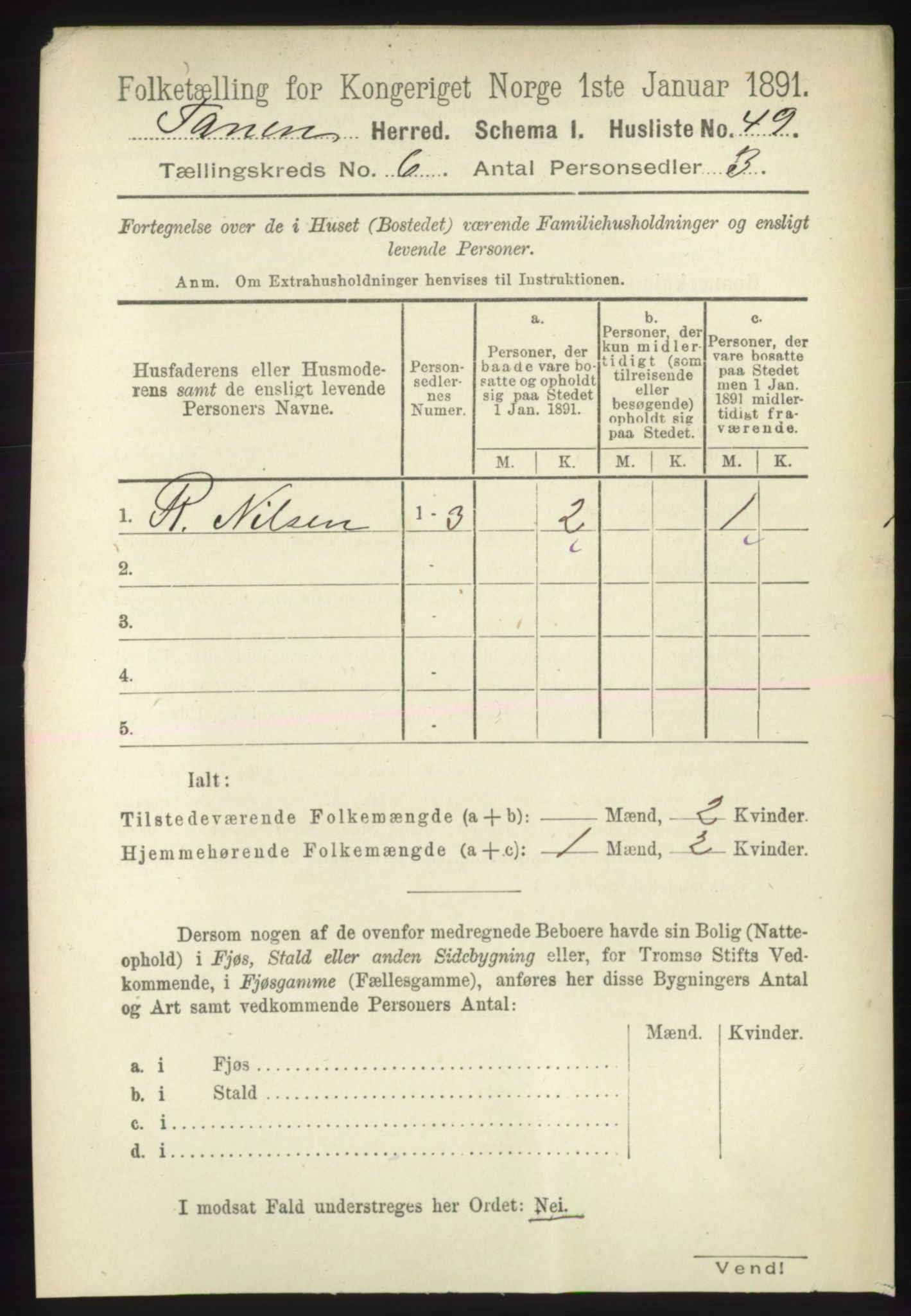 RA, 1891 census for 2025 Tana, 1891, p. 2796