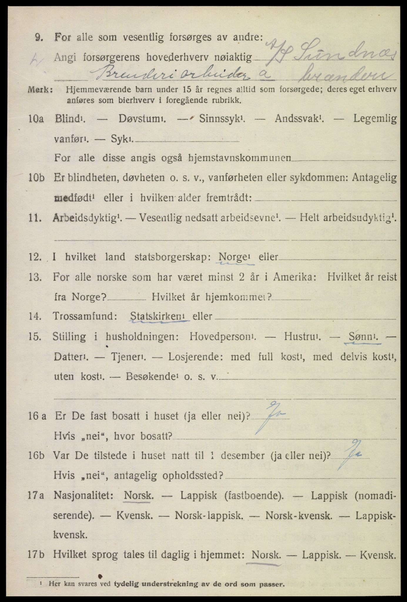 SAT, 1920 census for Inderøy, 1920, p. 2124