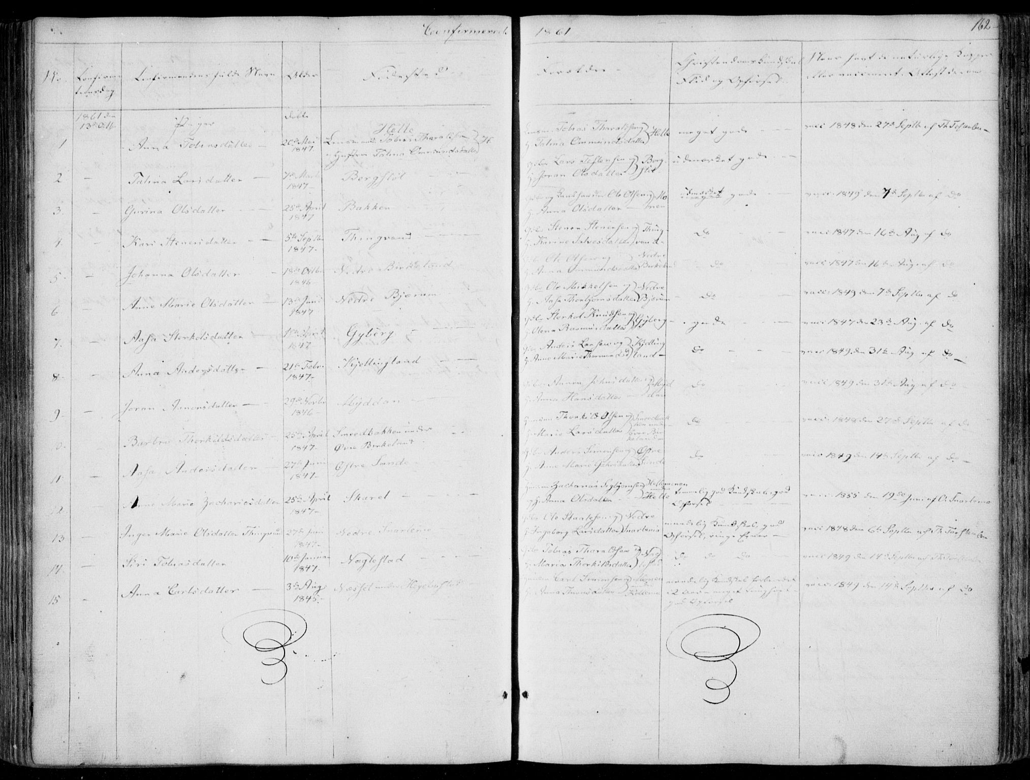 Hægebostad sokneprestkontor, AV/SAK-1111-0024/F/Fa/Faa/L0004: Parish register (official) no. A 4, 1834-1864, p. 162