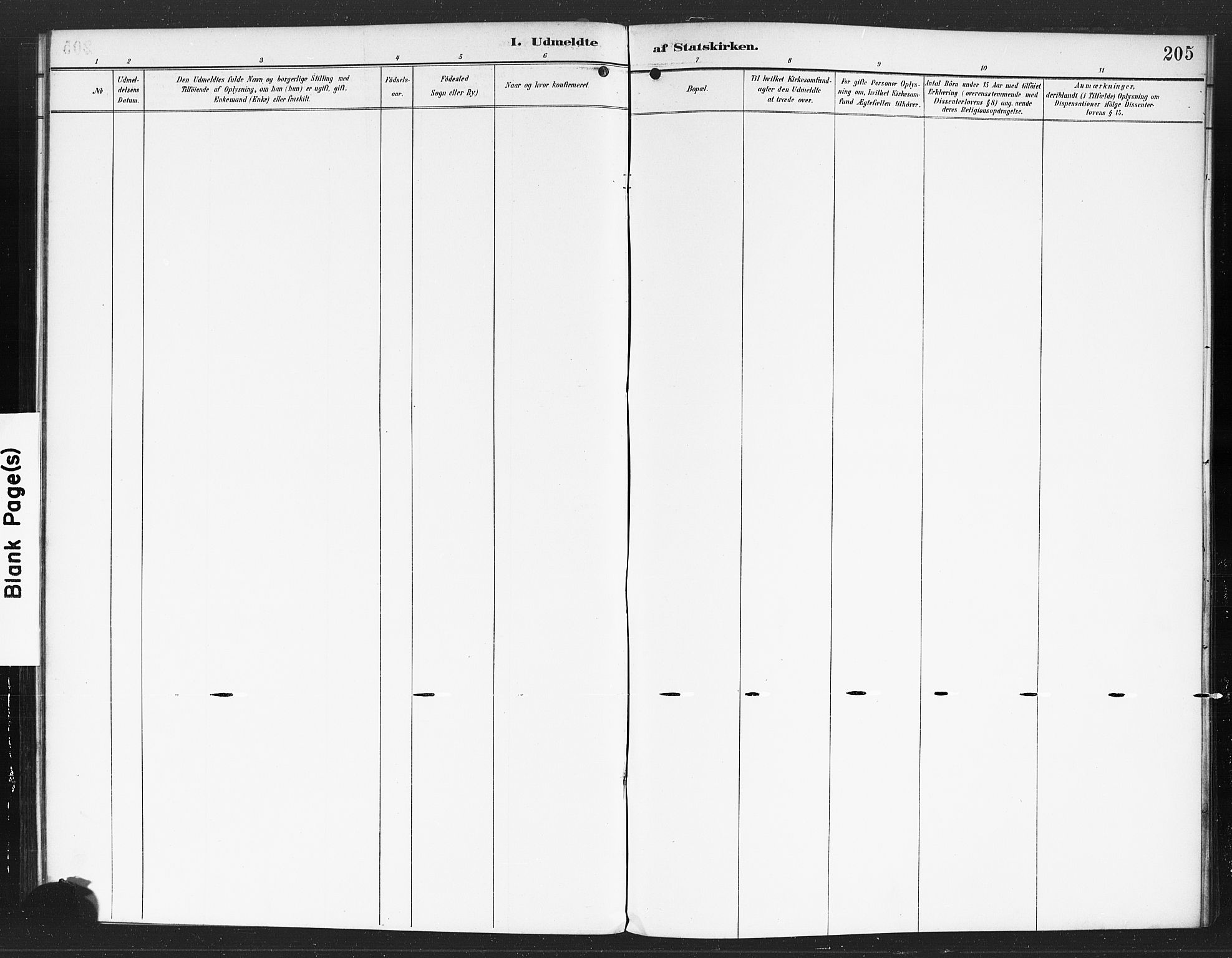 Rødenes prestekontor Kirkebøker, AV/SAO-A-2005/F/Fa/L0010: Parish register (official) no. I 10, 1890-1900, p. 205