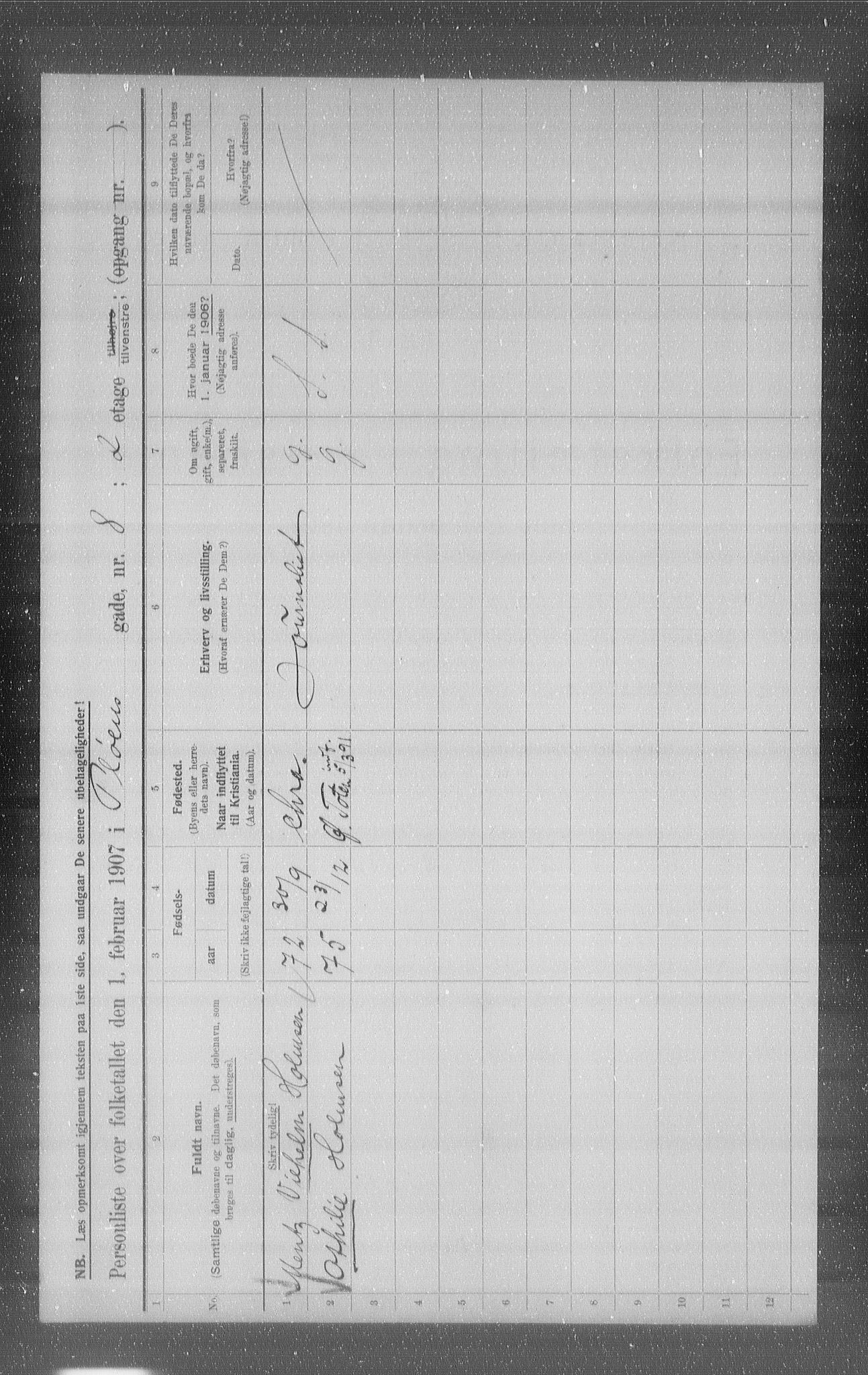 OBA, Municipal Census 1907 for Kristiania, 1907, p. 41426