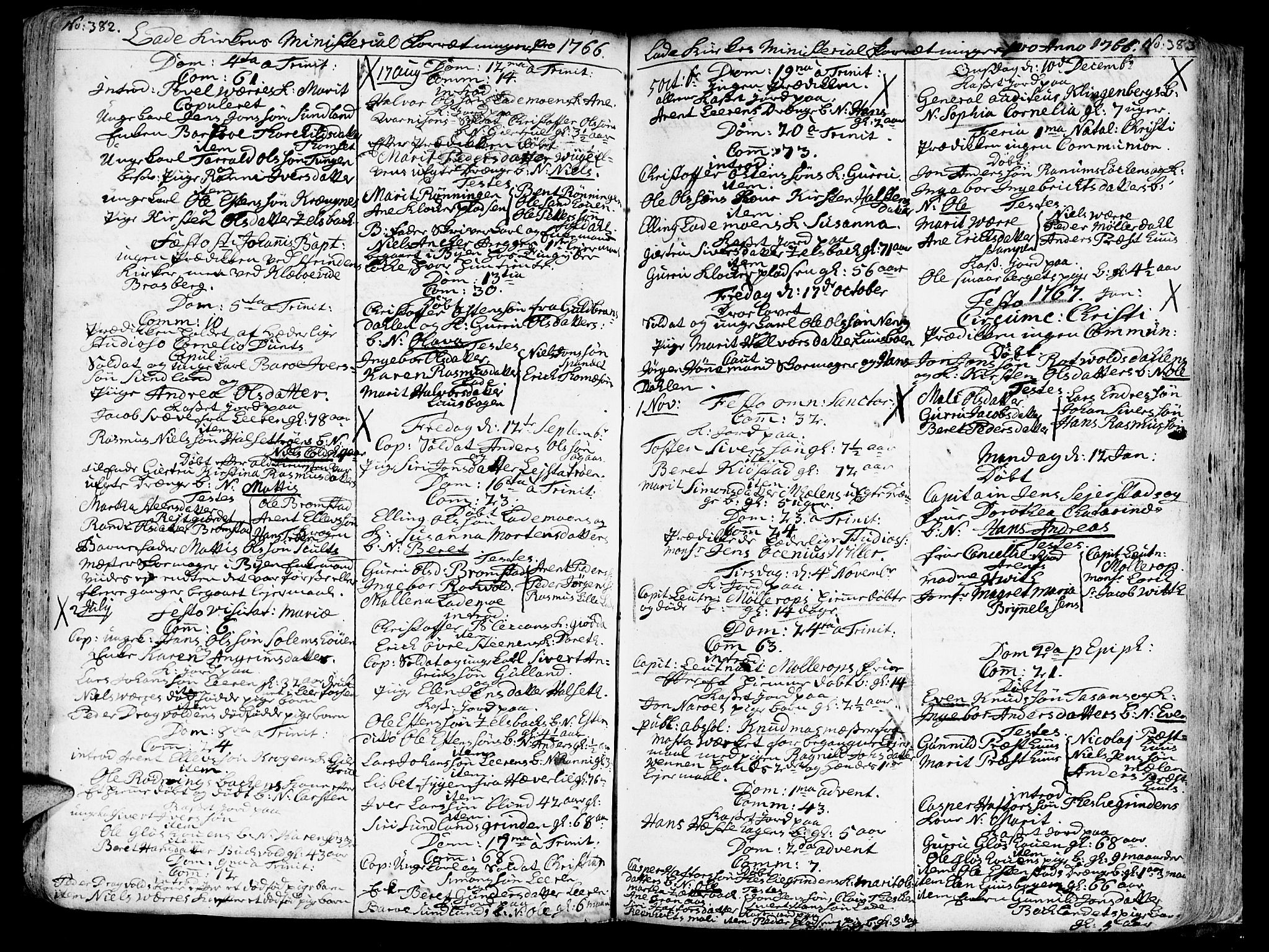 Ministerialprotokoller, klokkerbøker og fødselsregistre - Sør-Trøndelag, SAT/A-1456/606/L0275: Parish register (official) no. 606A01 /1, 1727-1780, p. 382-383