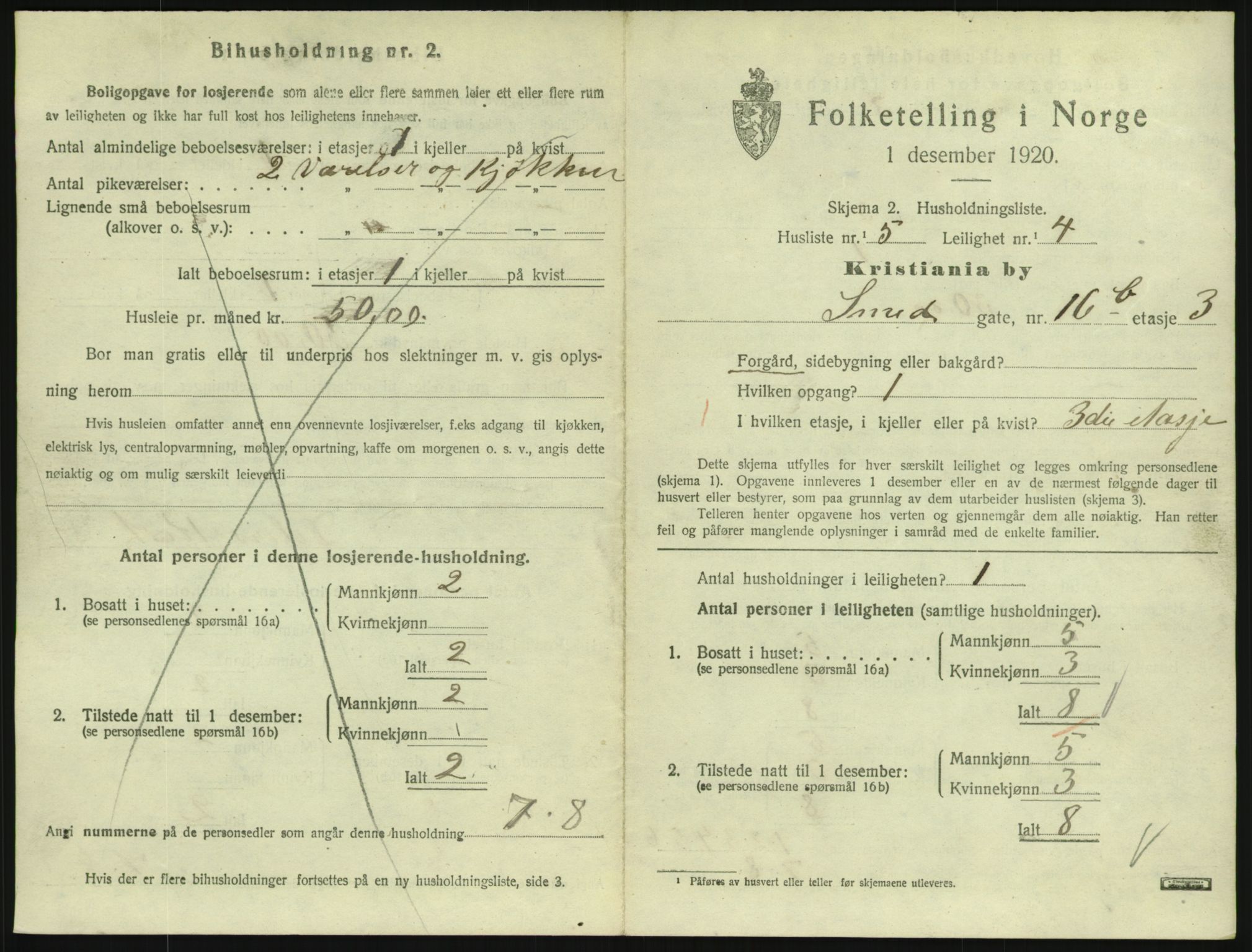 SAO, 1920 census for Kristiania, 1920, p. 97793