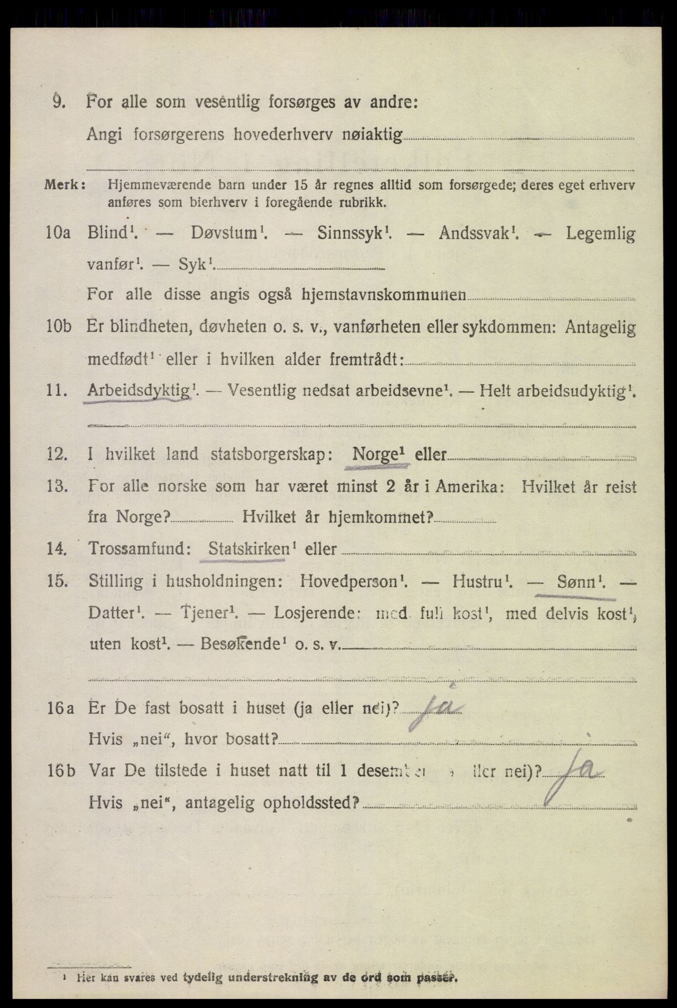 SAH, 1920 census for Vardal, 1920, p. 3496