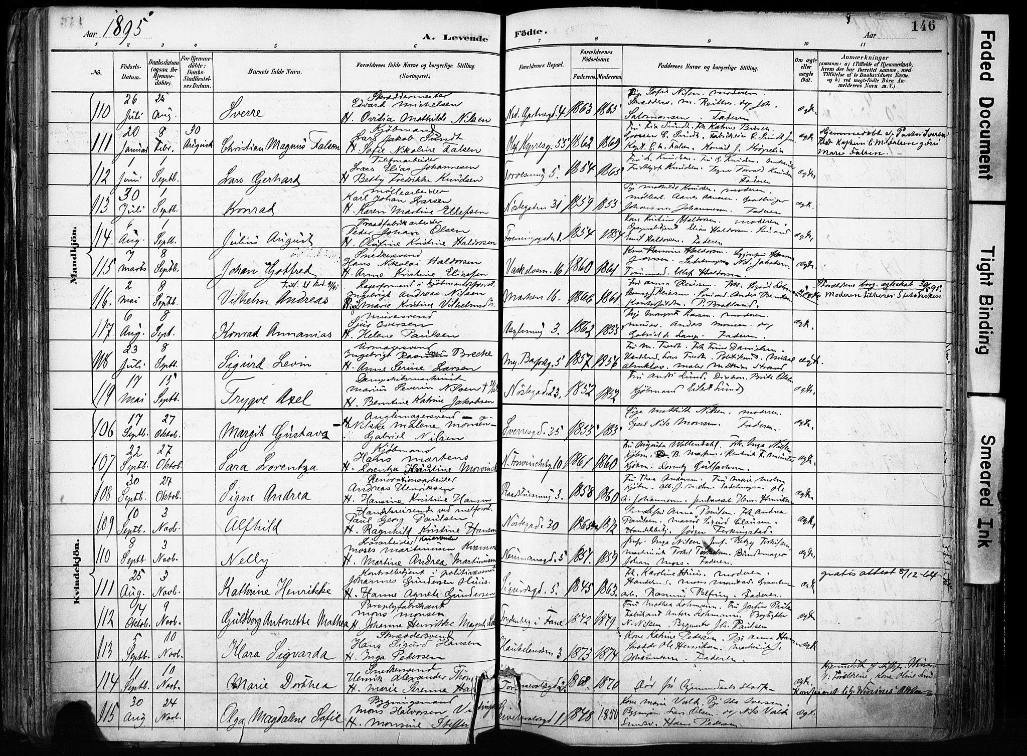 Domkirken sokneprestembete, SAB/A-74801/H/Haa/L0024: Parish register (official) no. B 7, 1888-1903, p. 146