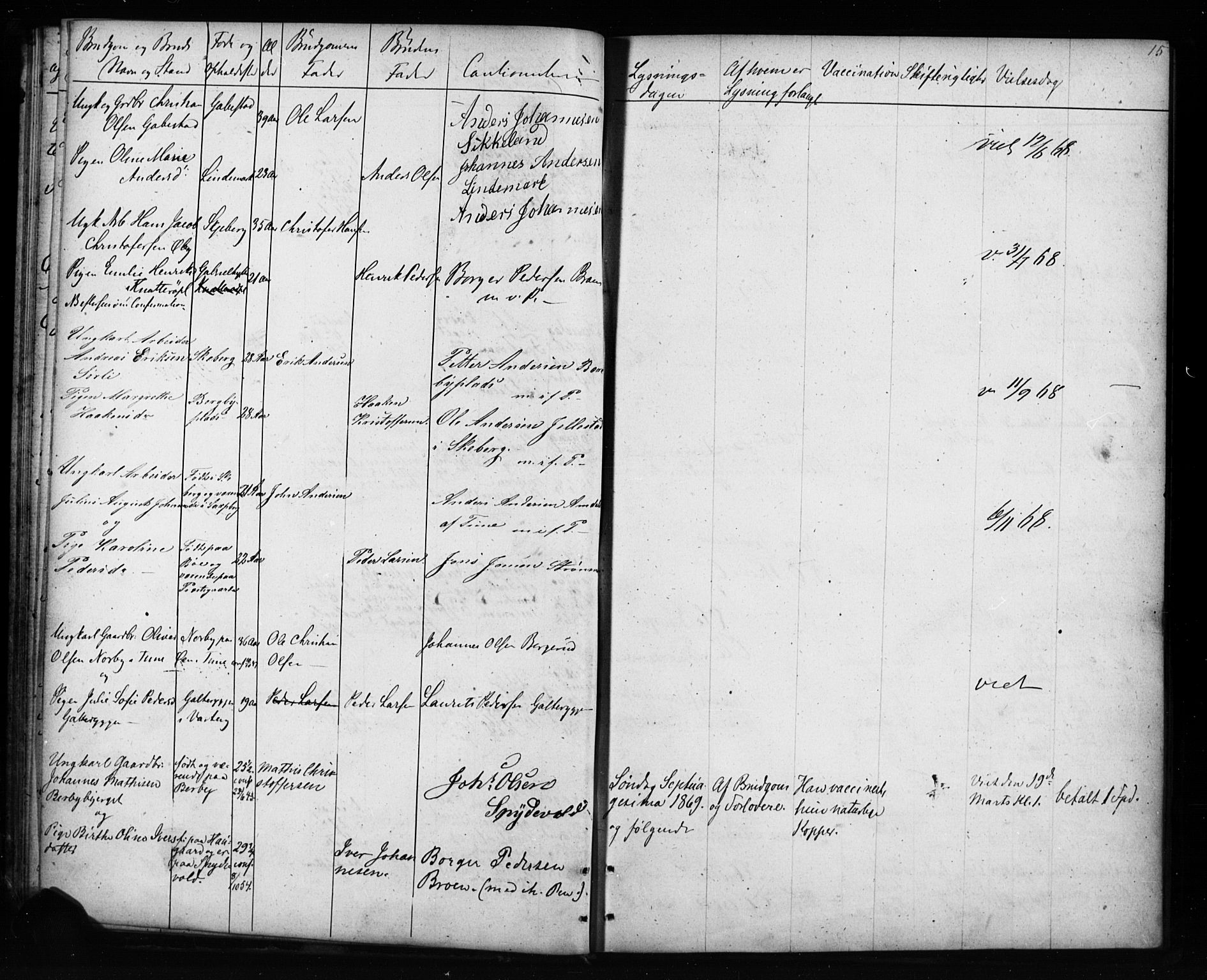 Varteig prestekontor Kirkebøker, AV/SAO-A-10447a/H/Ha/L0001: Banns register no. 1, 1861-1916, p. 15